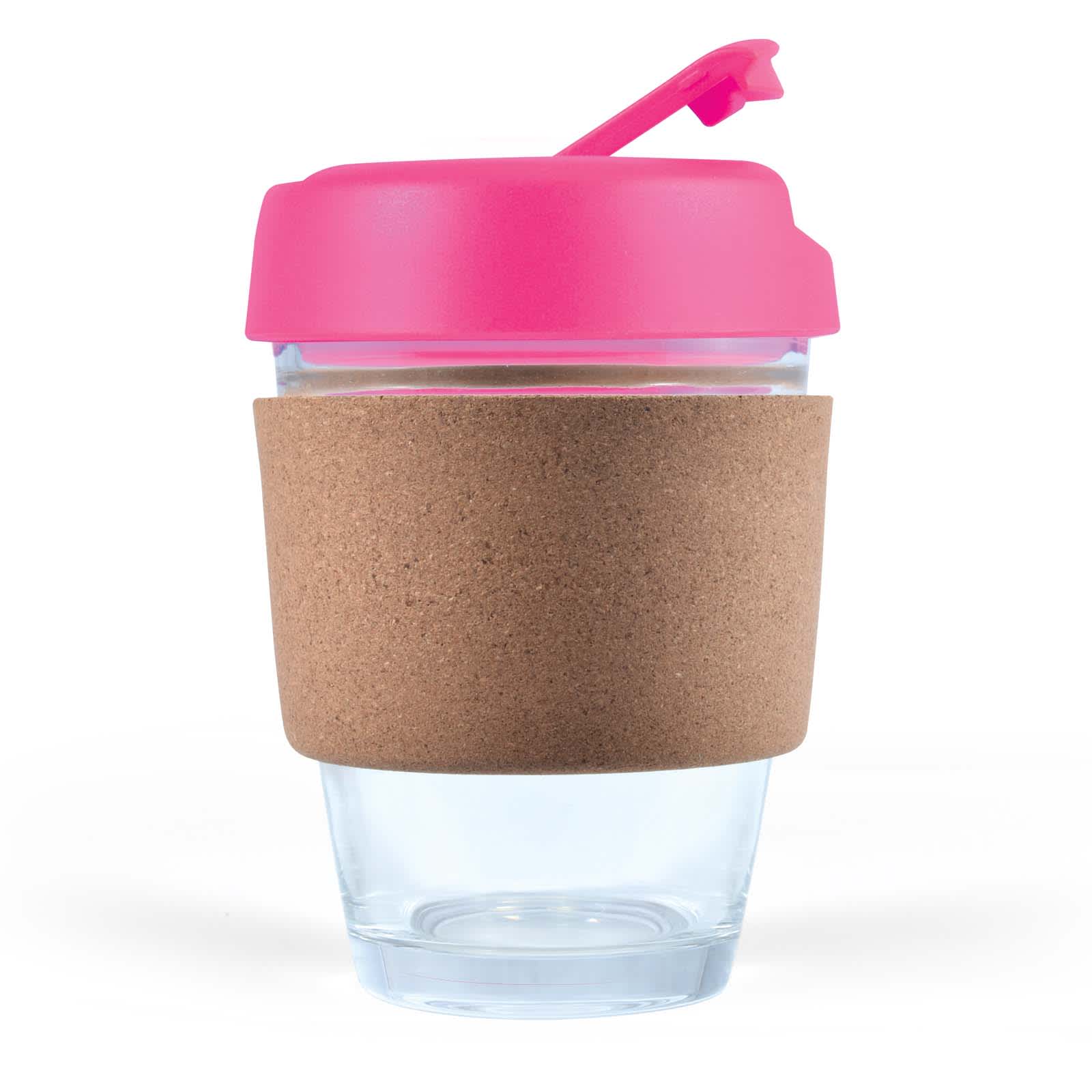 Vienna Coffee Cup with Cork Band – 320ml Reusable Borosilicate Glass Coffee Mug, Heat-Resistant, Customizable Lid and Flip Piece, Gift-Ready Kraft Box