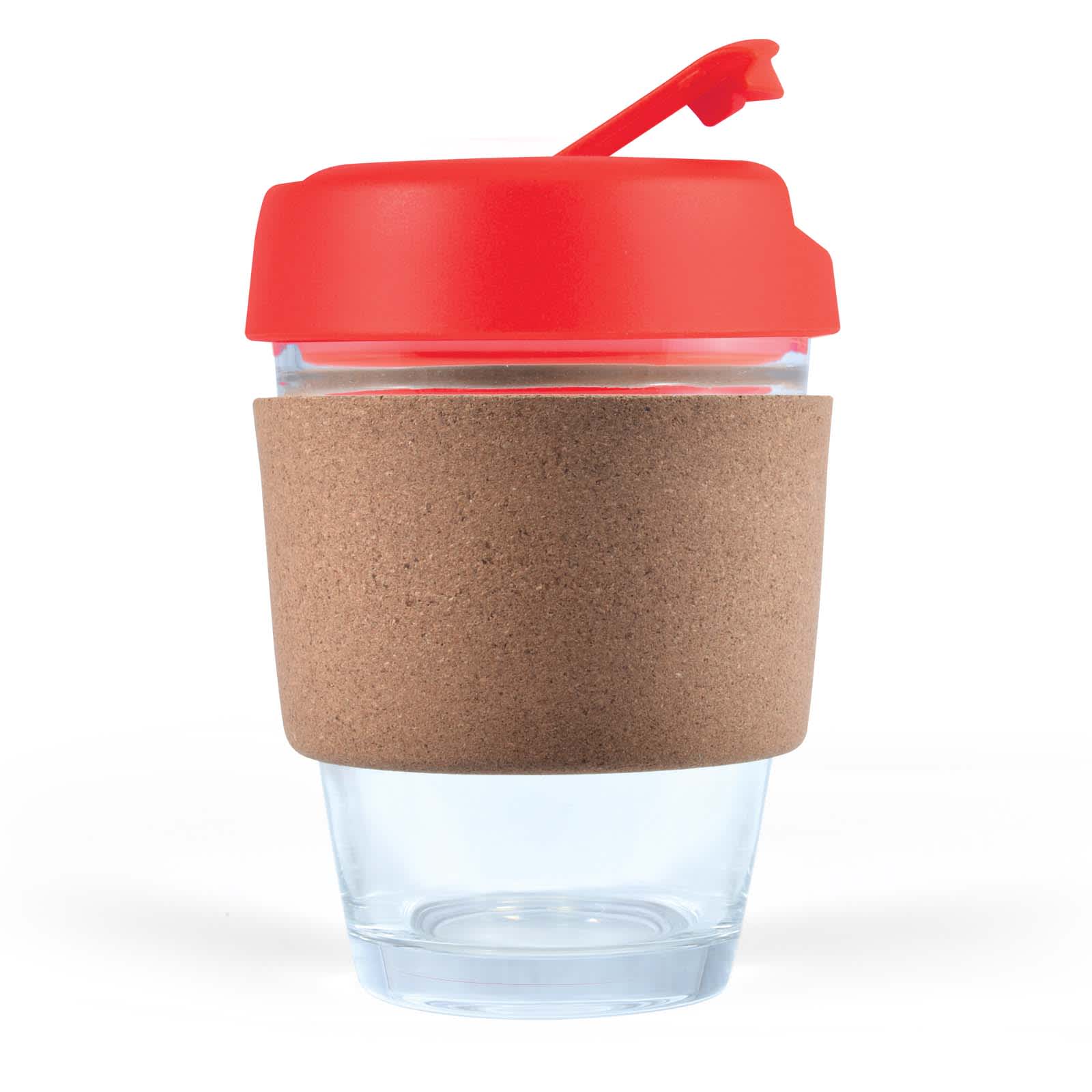 Vienna Coffee Cup with Cork Band – 320ml Reusable Borosilicate Glass Coffee Mug, Heat-Resistant, Customizable Lid and Flip Piece, Gift-Ready Kraft Box
