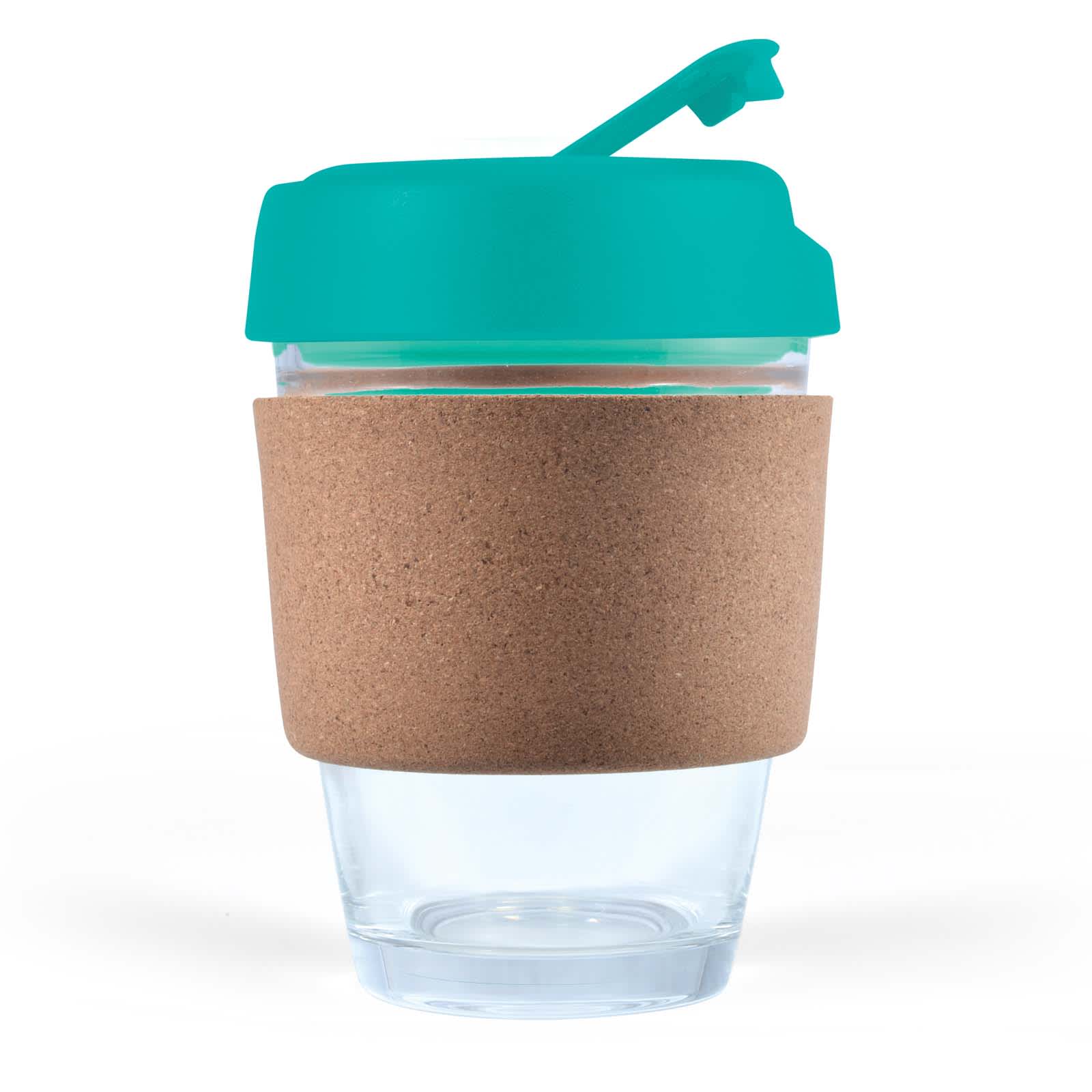 Vienna Coffee Cup with Cork Band – 320ml Reusable Borosilicate Glass Coffee Mug, Heat-Resistant, Customizable Lid and Flip Piece, Gift-Ready Kraft Box