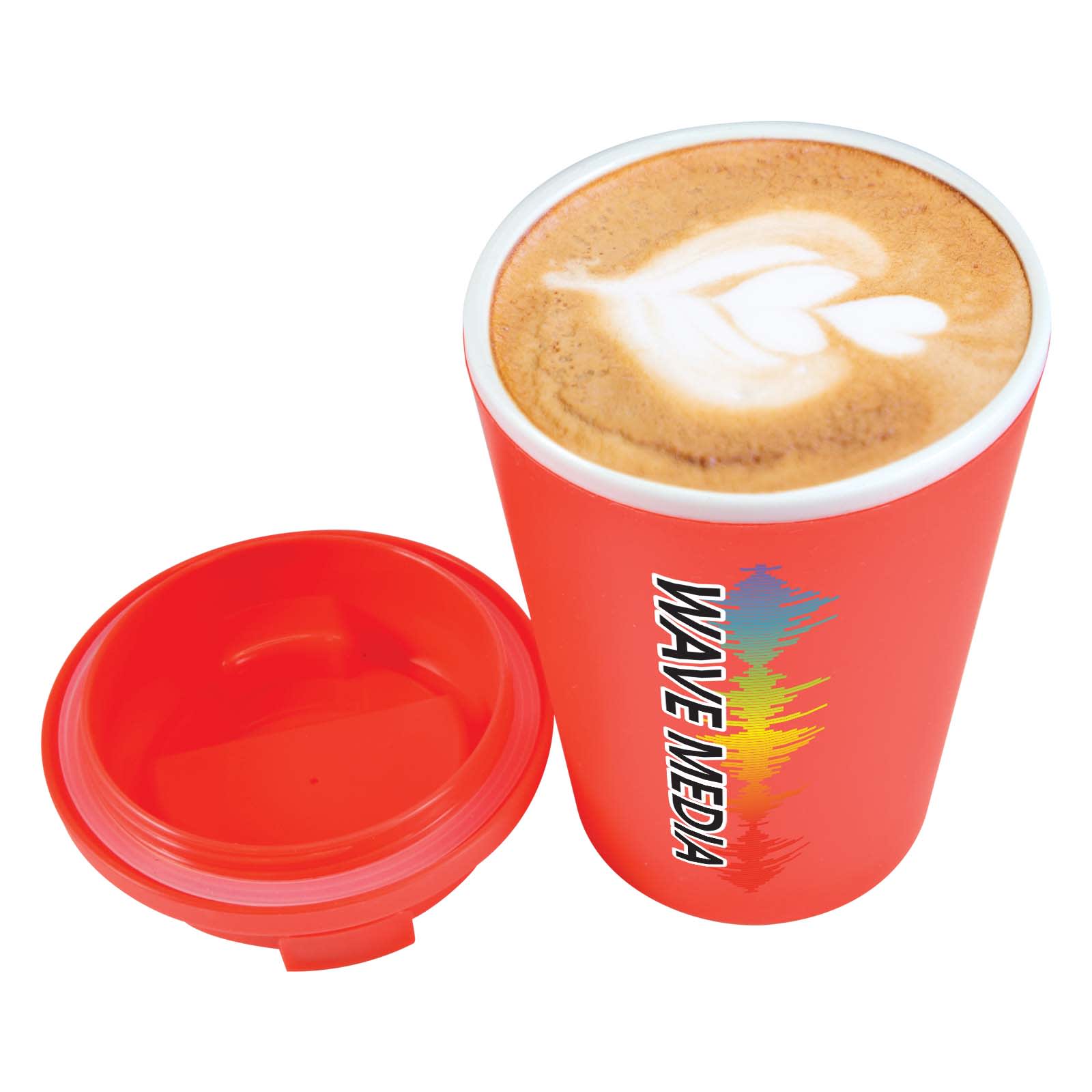 Aroma Coffee Cup with Comfort Lid – 350ml Double-Walled Travel Mug for Hot and Cold Beverages, BPA-Free, Microwave Safe, Customizable Colours