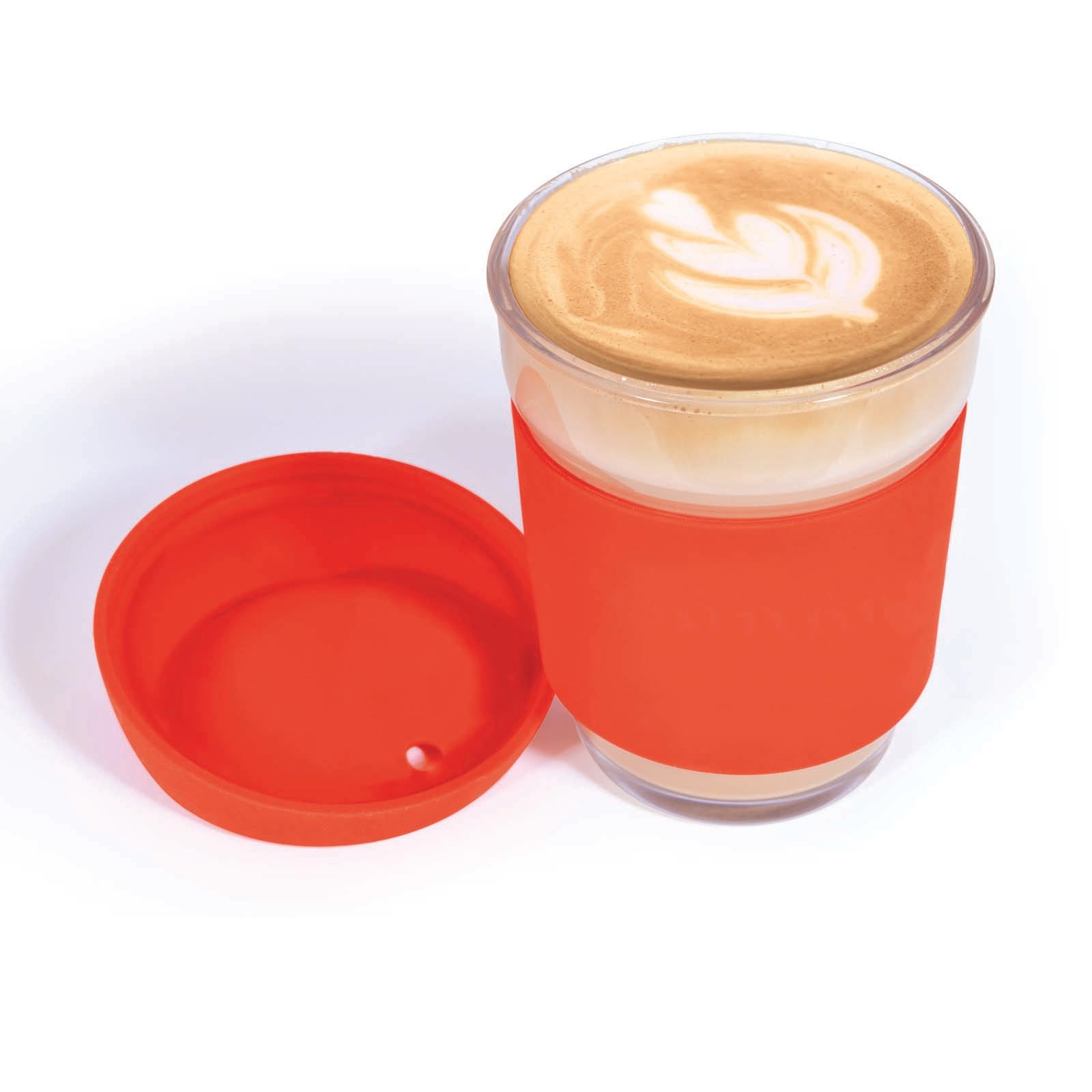 Vienna Coffee Cup with Silicone Lid – 320ml Reusable Borosilicate Glass Mug, Durable and Thermal Shock Resistant, Customizable Silicone Sleeve and Lid, Gift-Ready Kraft Box