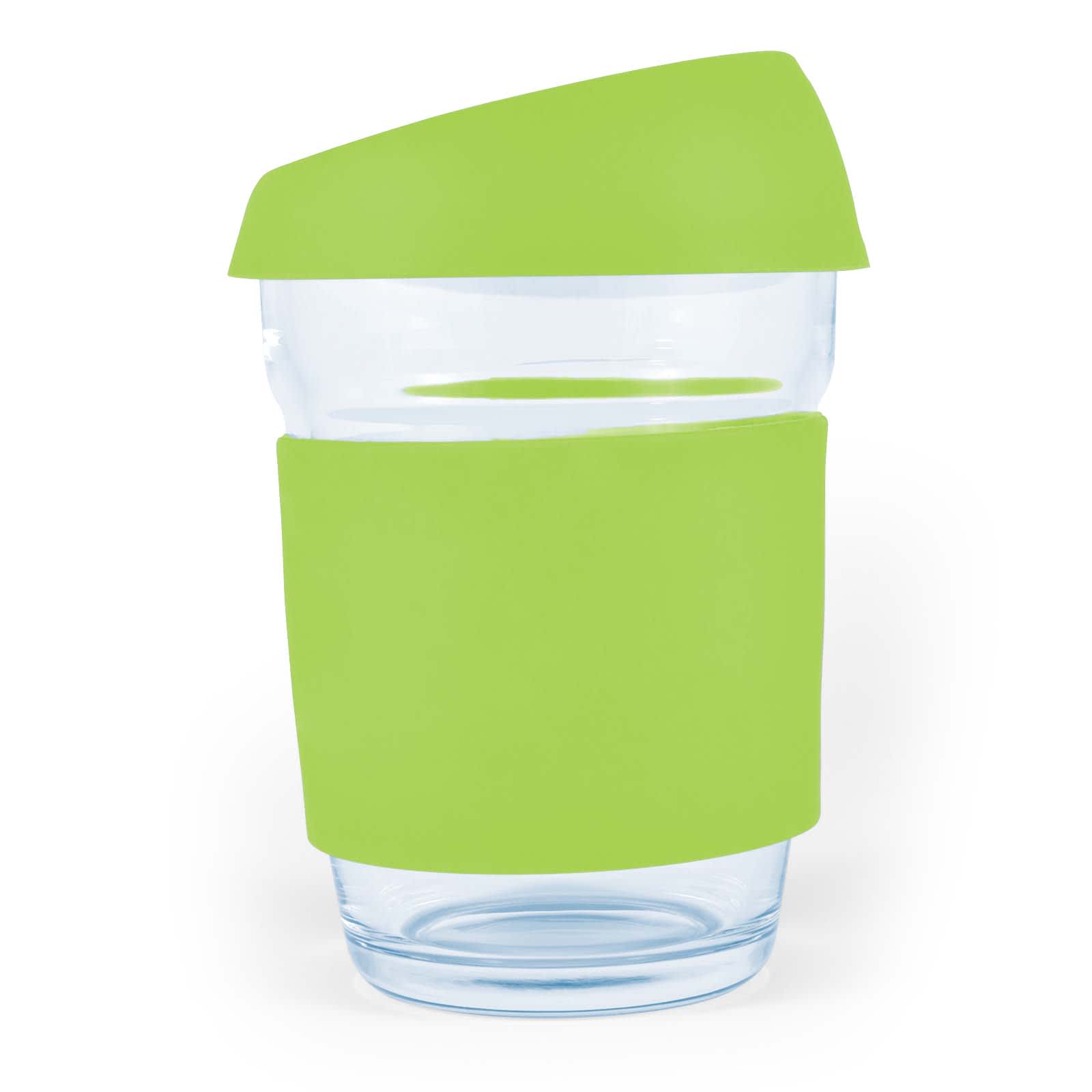 Vienna Coffee Cup with Silicone Lid – 320ml Reusable Borosilicate Glass Mug, Durable and Thermal Shock Resistant, Customizable Silicone Sleeve and Lid, Gift-Ready Kraft Box
