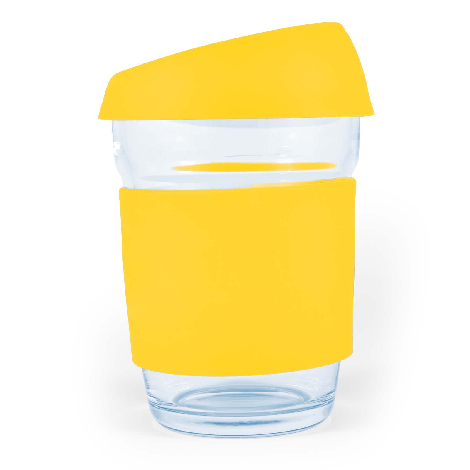 Vienna Coffee Cup with Silicone Lid – 320ml Reusable Borosilicate Glass Mug, Durable and Thermal Shock Resistant, Customizable Silicone Sleeve and Lid, Gift-Ready Kraft Box