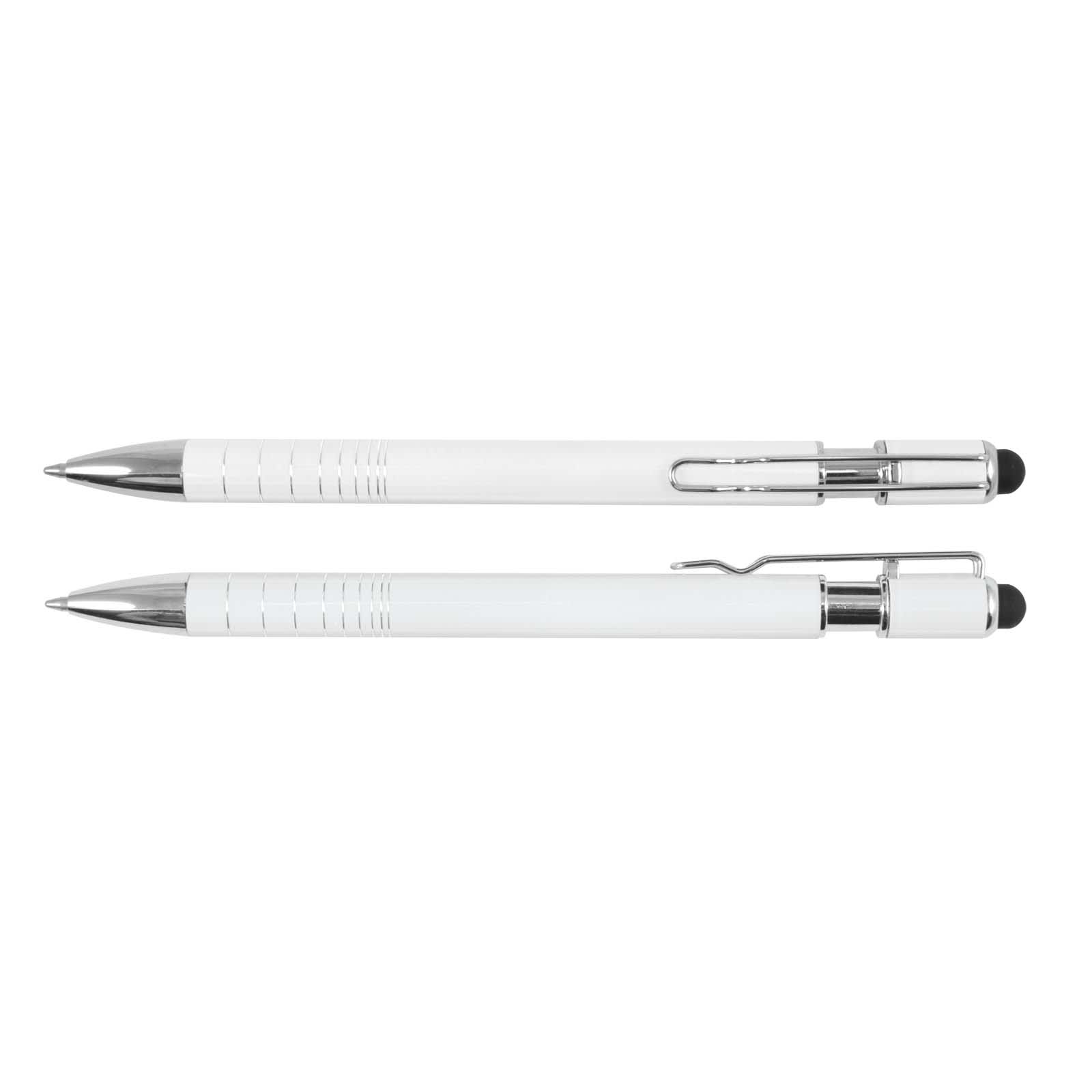 Helix Pen & Stylus– Sleek Gloss Aluminium Ballpoint Pen with Silver Accents and Black Stylus, Smooth Writing, 2.1km Writing Distance, Available in 8 Vibrant Colours