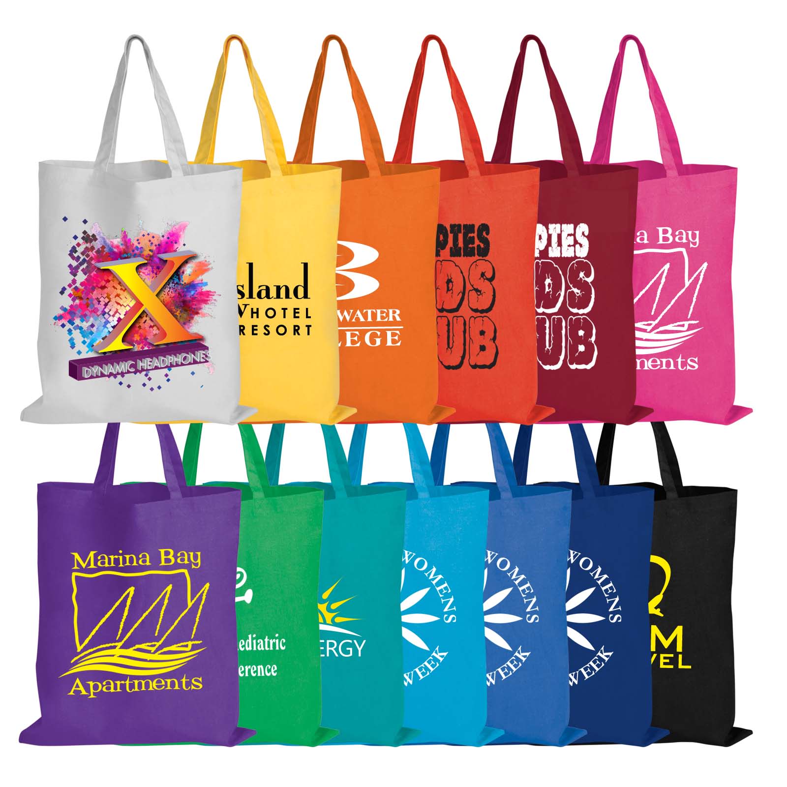 Coloured Cotton Short Handle Tote Bag – Eco-Friendly 140GSM Cotton with Custom Printing Options