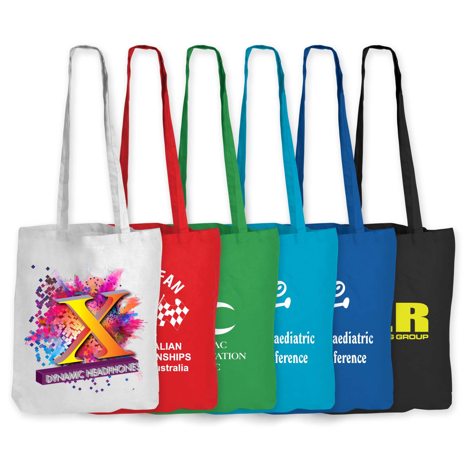 Coloured Cotton Long Handle Tote Bag – Eco-Friendly 140GSM Cotton with Custom Print Options for Stylish Promotions