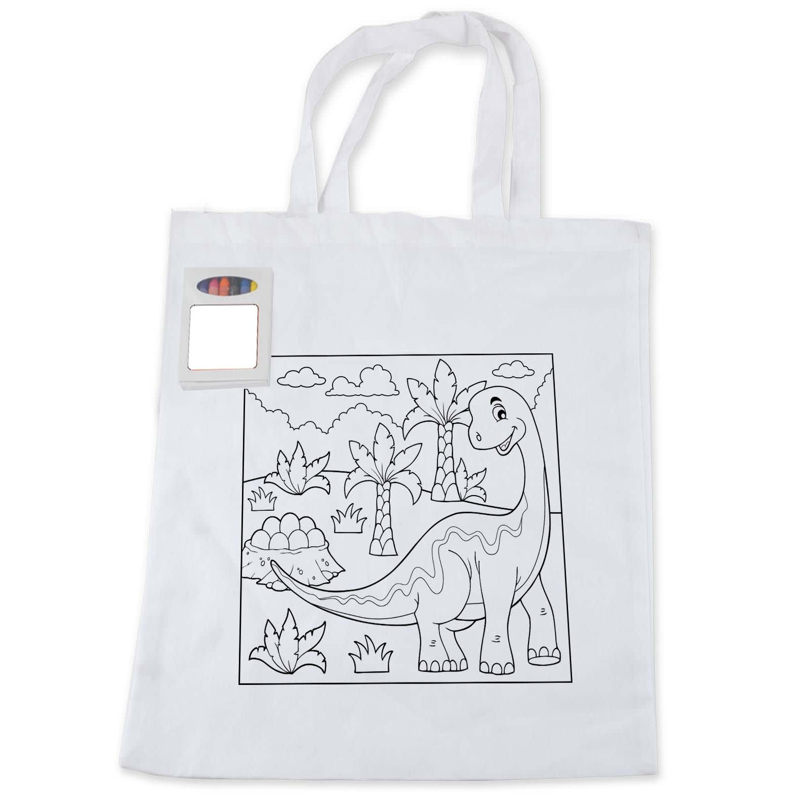 Colouring Short Handle Cotton Bag & Crayons - LL5520 Image