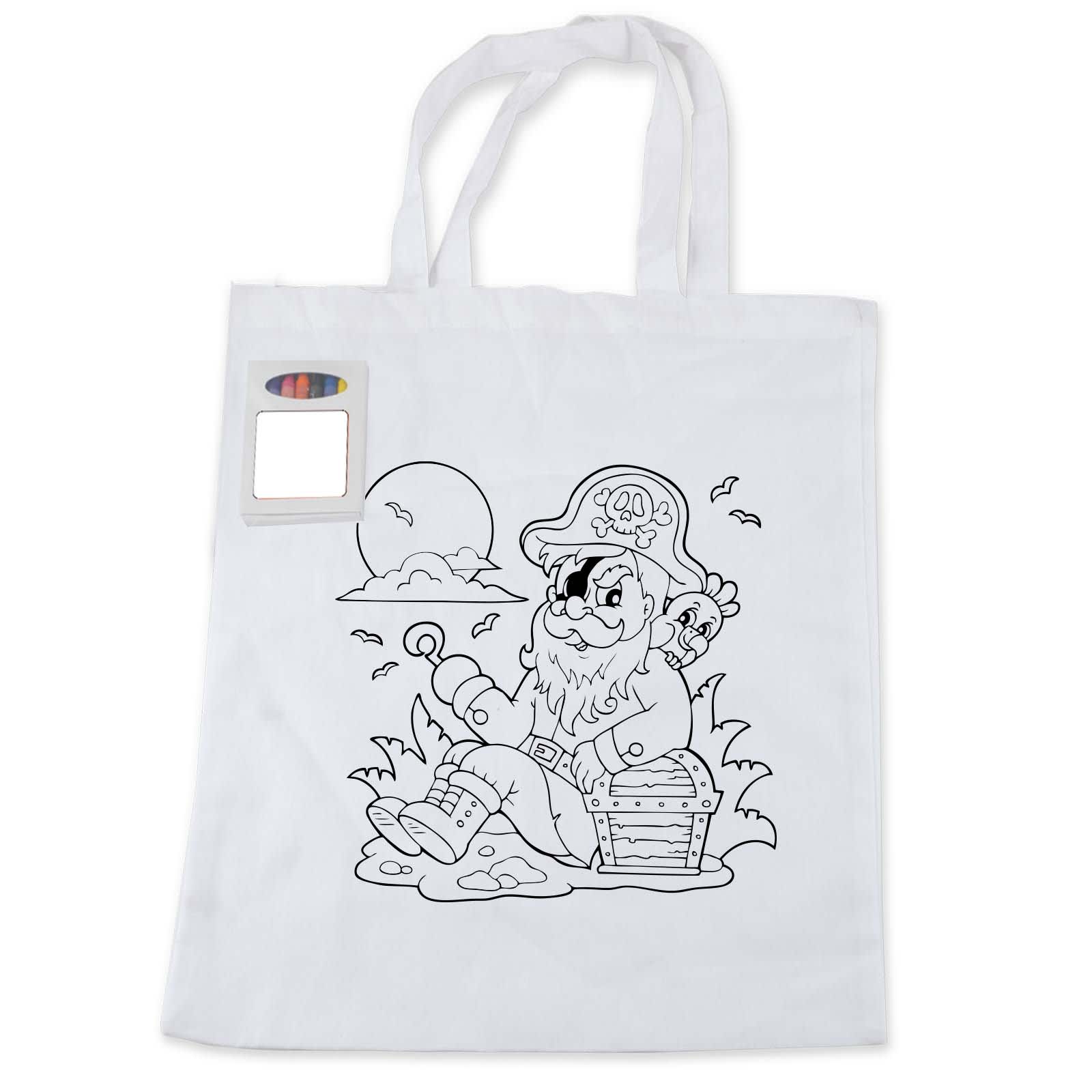 Colouring Short Handle Cotton Bag & Crayons - LL5520 Image