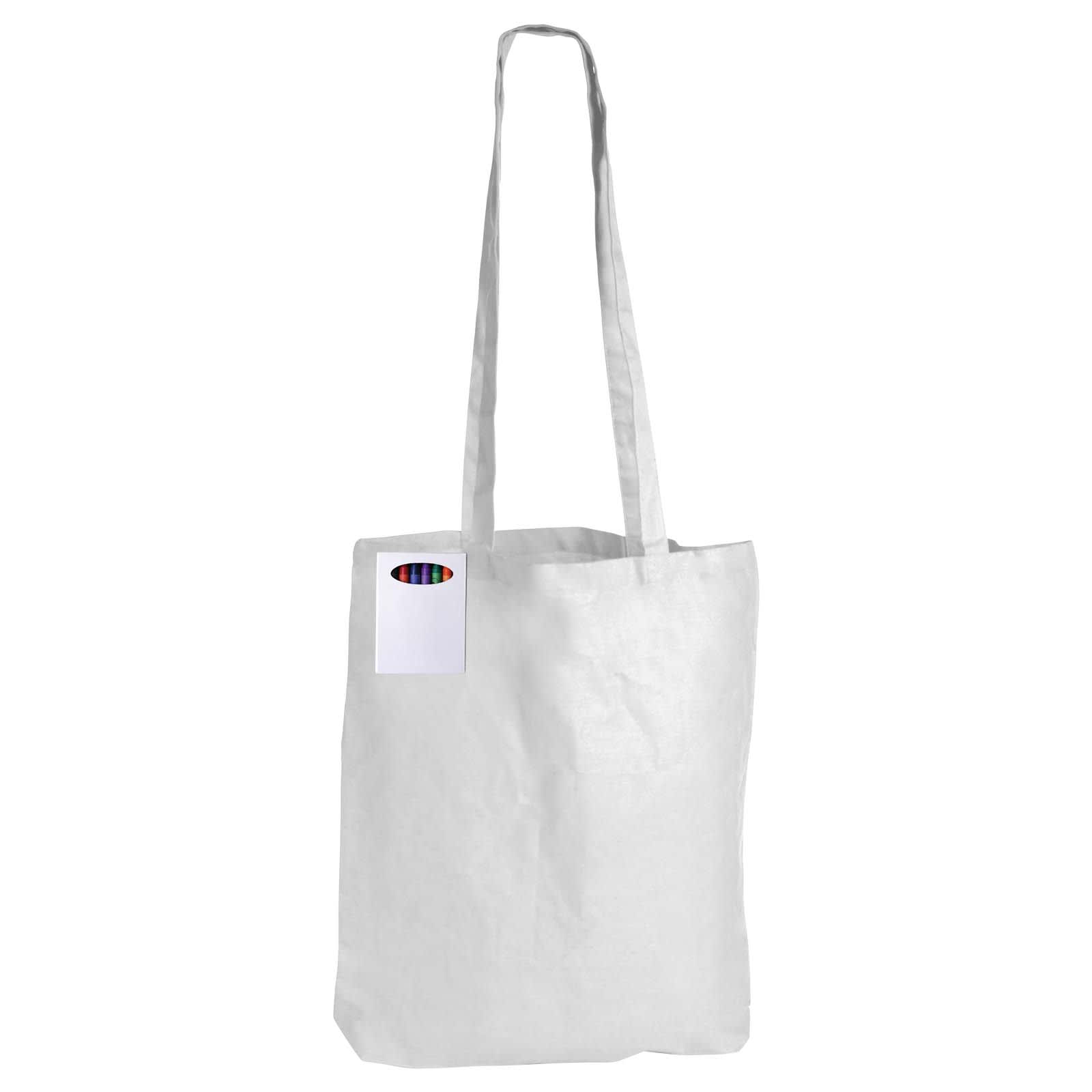 Custom Colouring Long Handle Cotton Bag with Crayons – Ideal for Brand Promotion and Kids