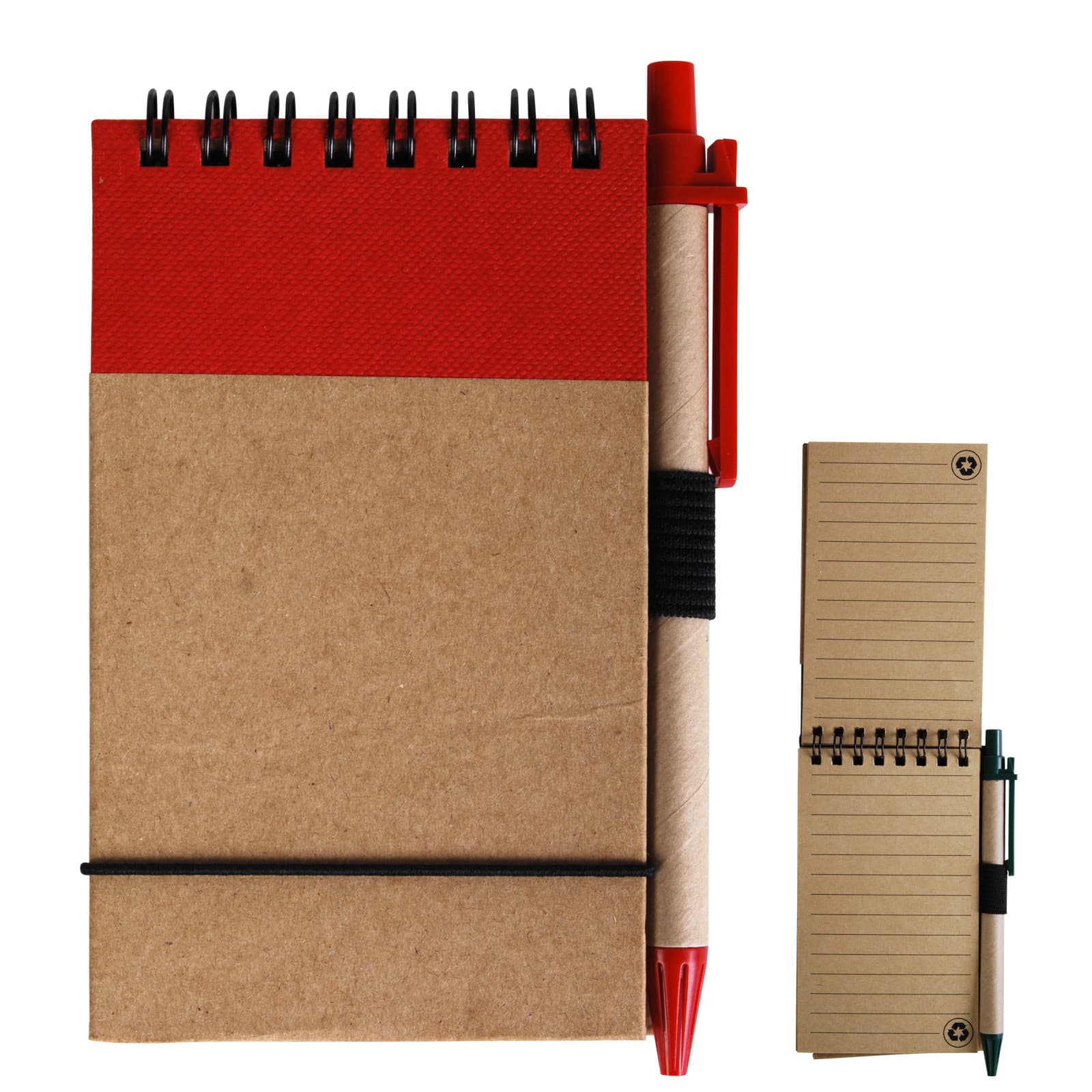 Tradie Cardboard Notebook with Pen - LL8334 Image Natural/Red
