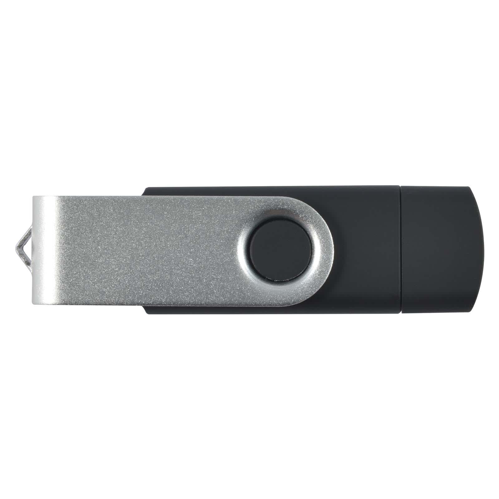 Swivel USB Flash Drive Dual 8GB - LL9607 Image Silver