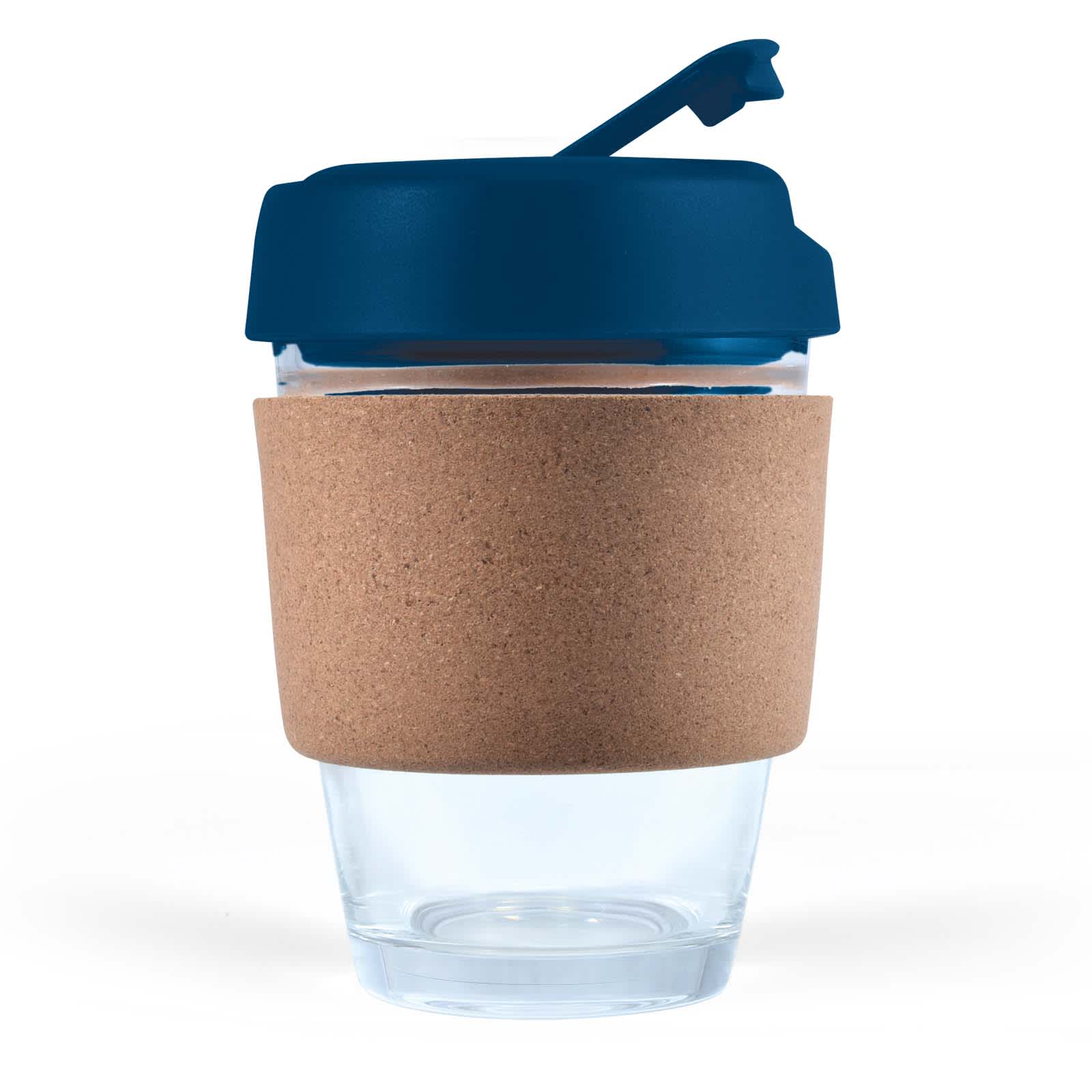Vienna Coffee Cup with Cork Band – 320ml Reusable Borosilicate Glass Coffee Mug, Heat-Resistant, Customizable Lid and Flip Piece, Gift-Ready Kraft Box