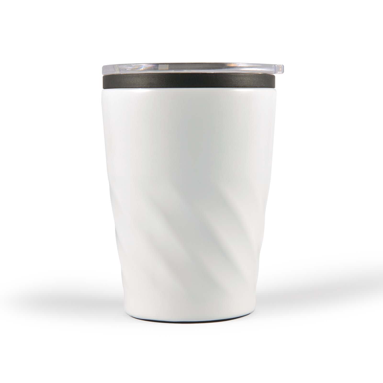Aztec Coffee Cup – 300ml Double-Wall Stainless Steel Mug with Black Liner, Splash-Proof Sliding Closure, Foam Base Protector, BPA-Free, Gift-Ready Kraft Box