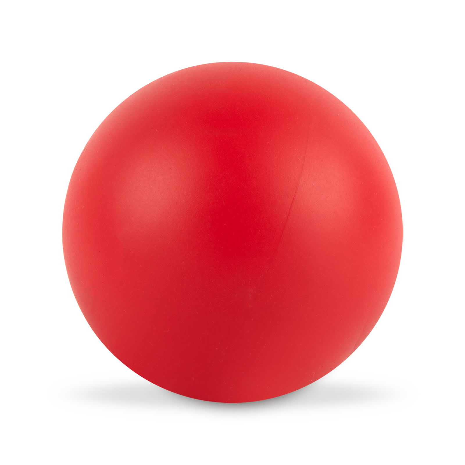 A red Hi Bounce Ball with a smooth surface and a round shape.
