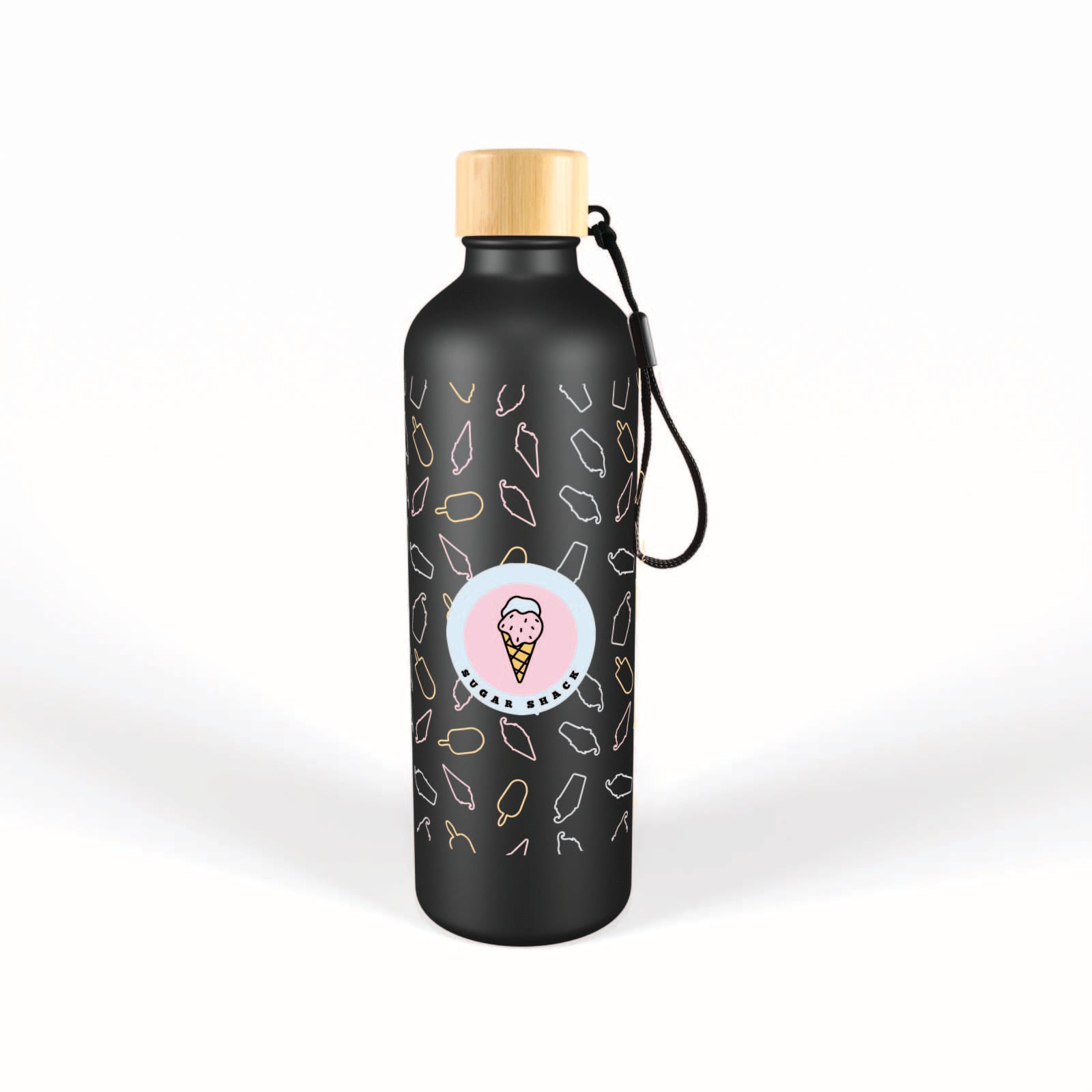 Gelato Aluminium Drink Bottle with Bamboo Lid - LL6997 Image 