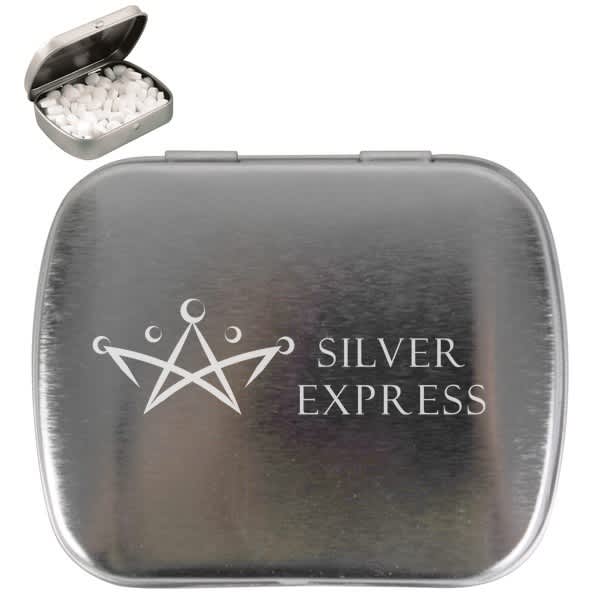 Sugar Free Breath Mints in Silver Tin