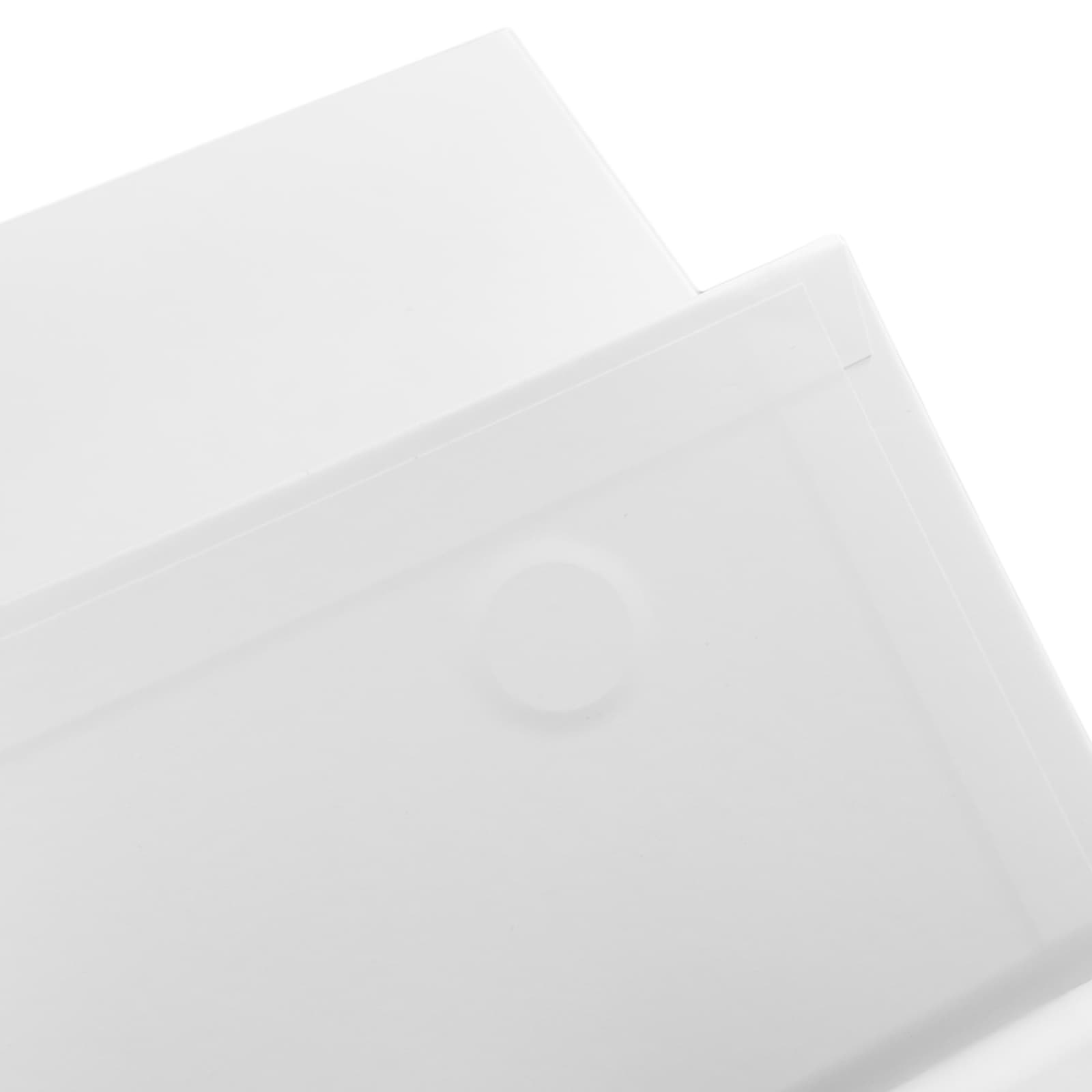 A large white magnetic gift box with a smooth finish and a circular feature on one side.
