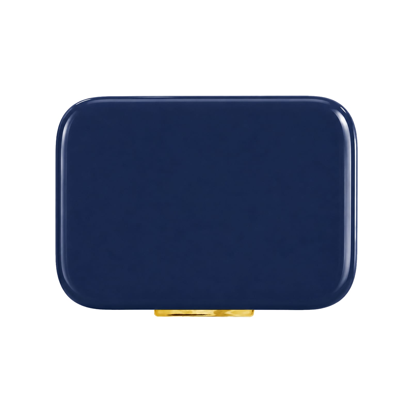 A navy blue Pavilion Cooler featuring a sleek rectangular design and a gold accent at the bottom. It has a branding logo.