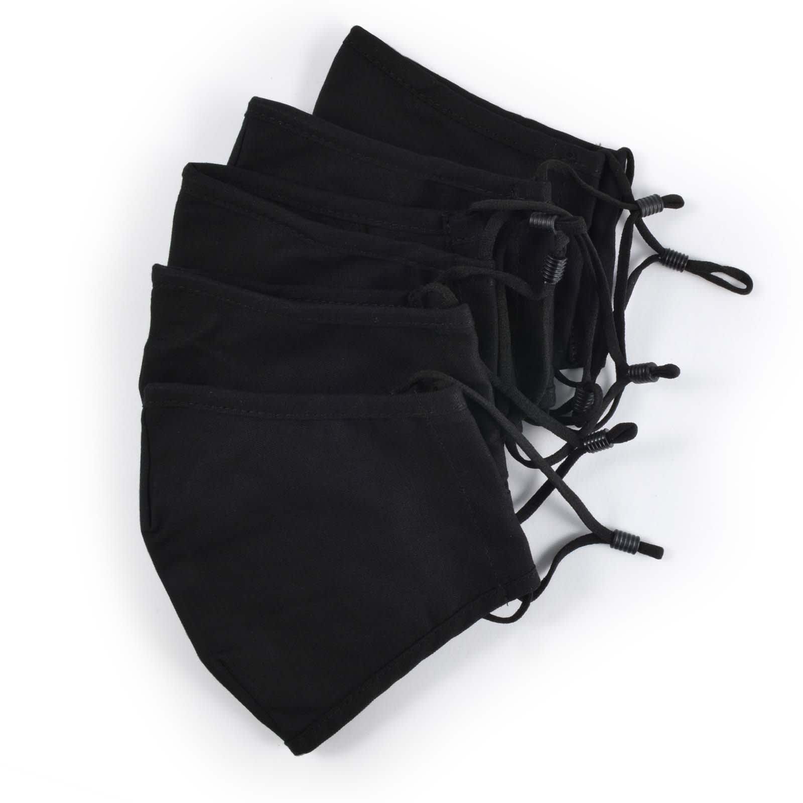 5 Pack - Deluxe Face Masks - LL8897 Image Black