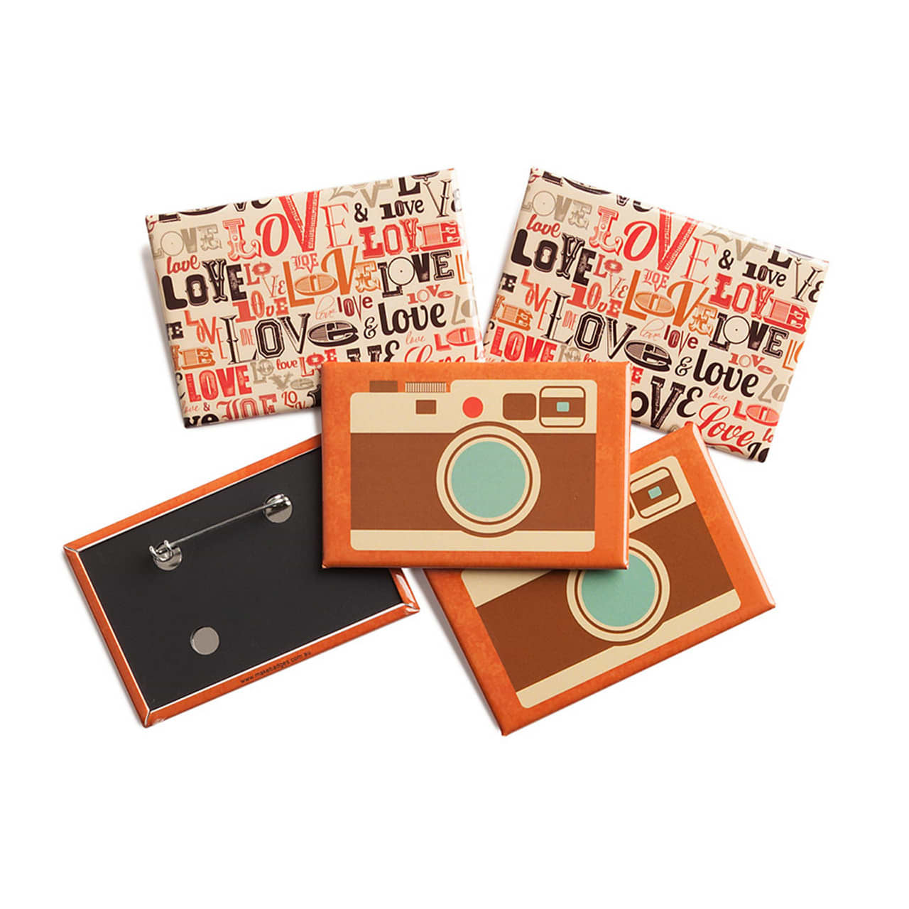 Custom Printed 70mm x 45mm Badges Rectangle