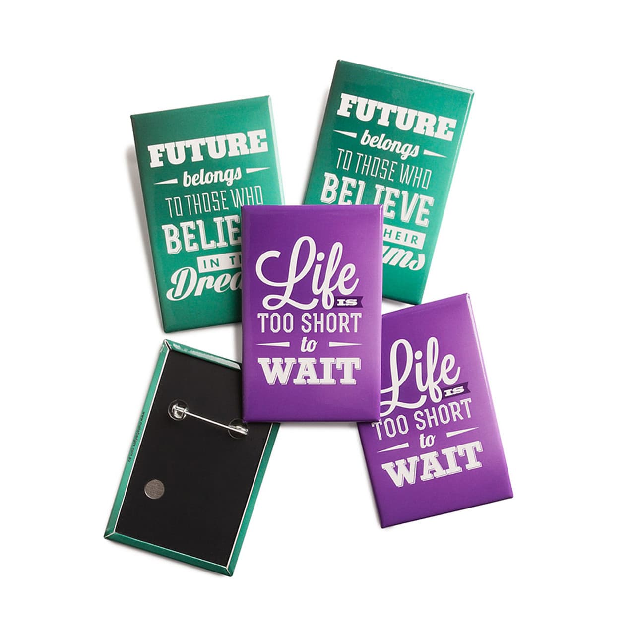 Custom Printed 45mm x 70mm Badges Rectangle