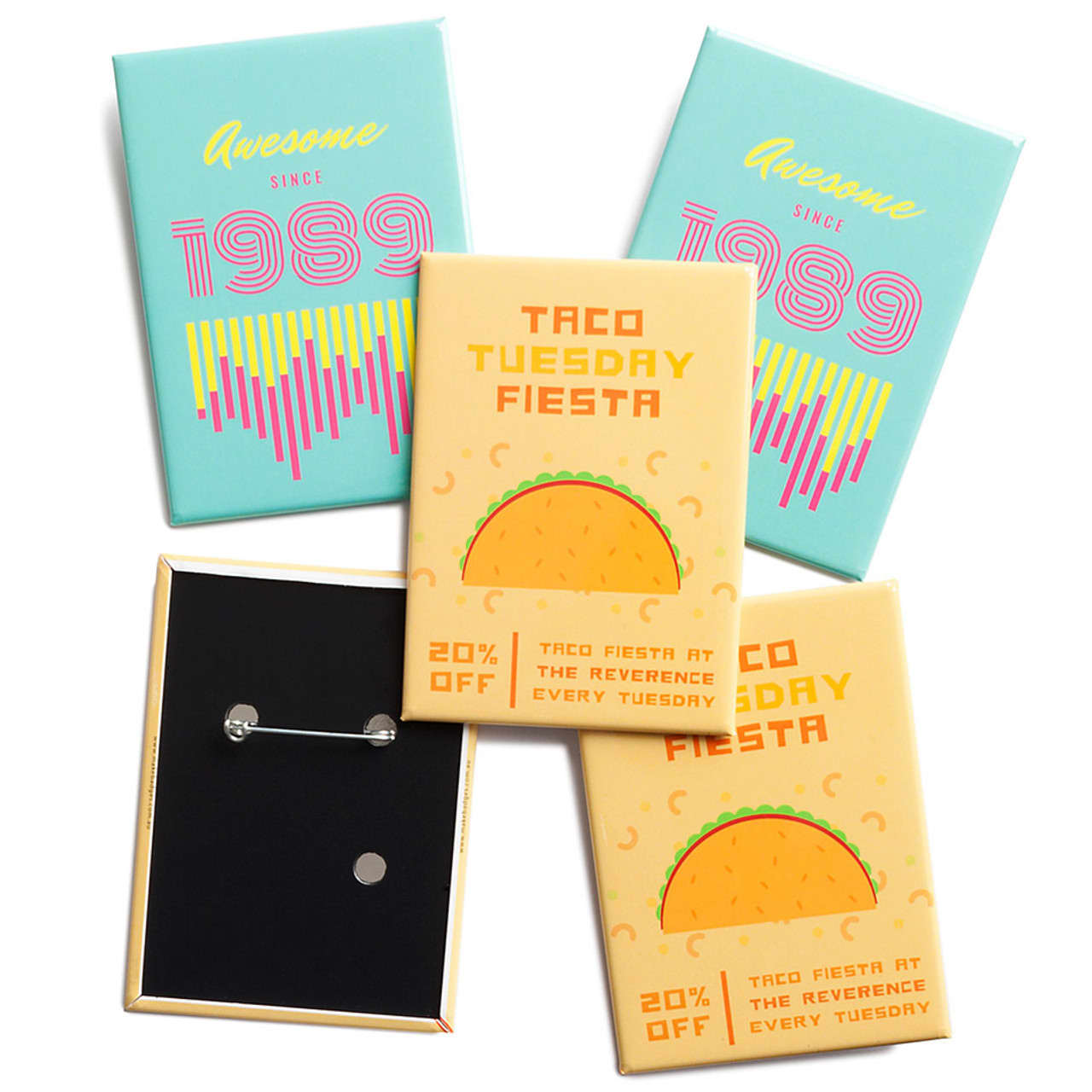 Custom Printed 65mm x 90mm Badges Rectangle