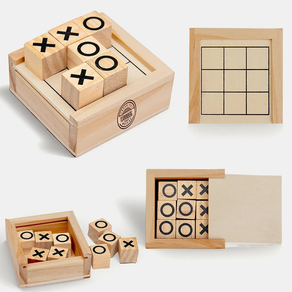 Mini Wood Tic Tac Toe Game - MP3100 Image 