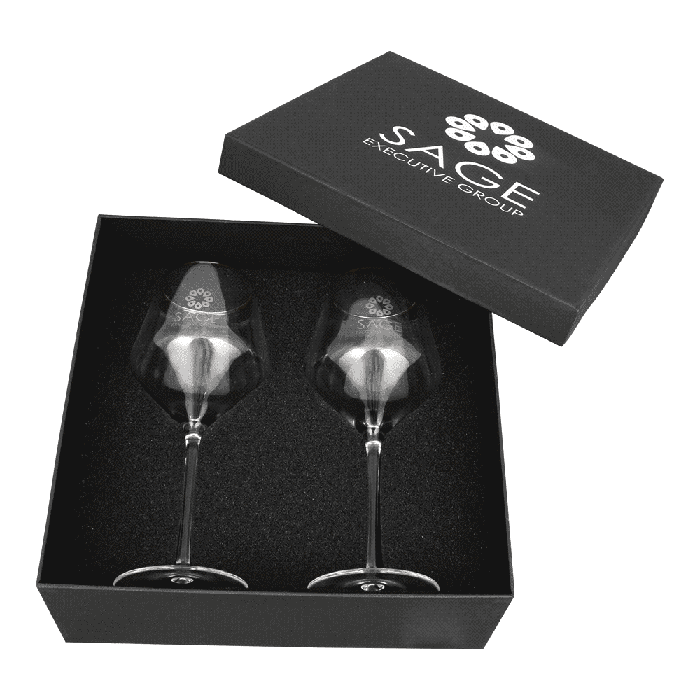 Gold Rim Wine Glass Set 400ml - 1791 Image 