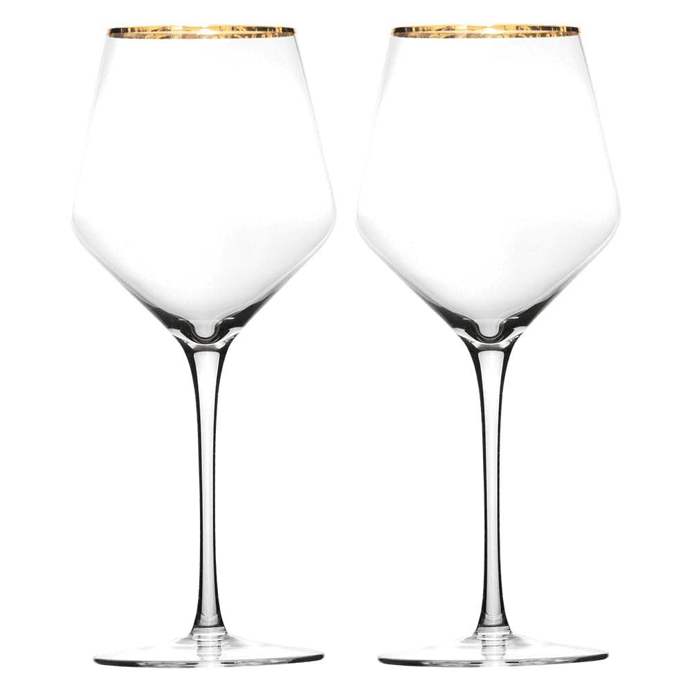Gold Rim Wine Glass Set 400ml