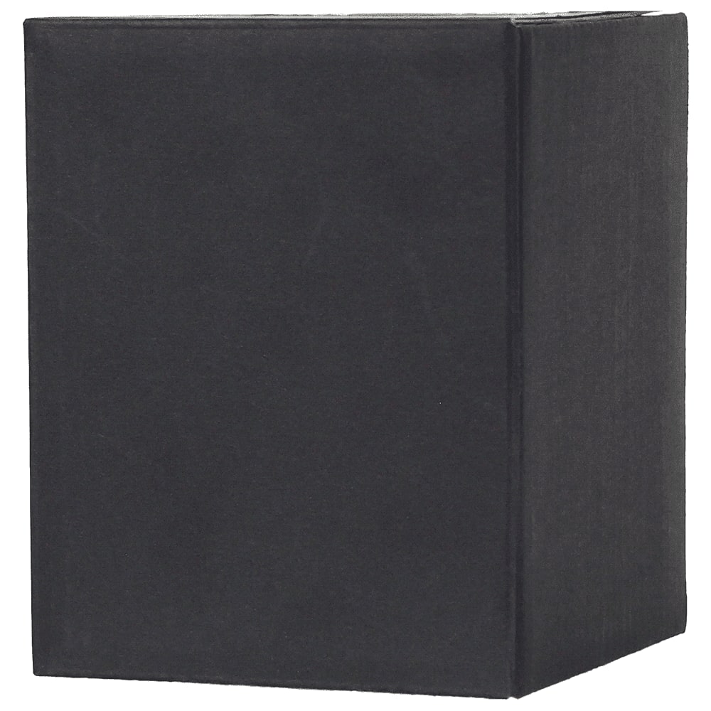 A black, plain gift box with a smooth surface, featuring a rectangular shape and no visible branding.
