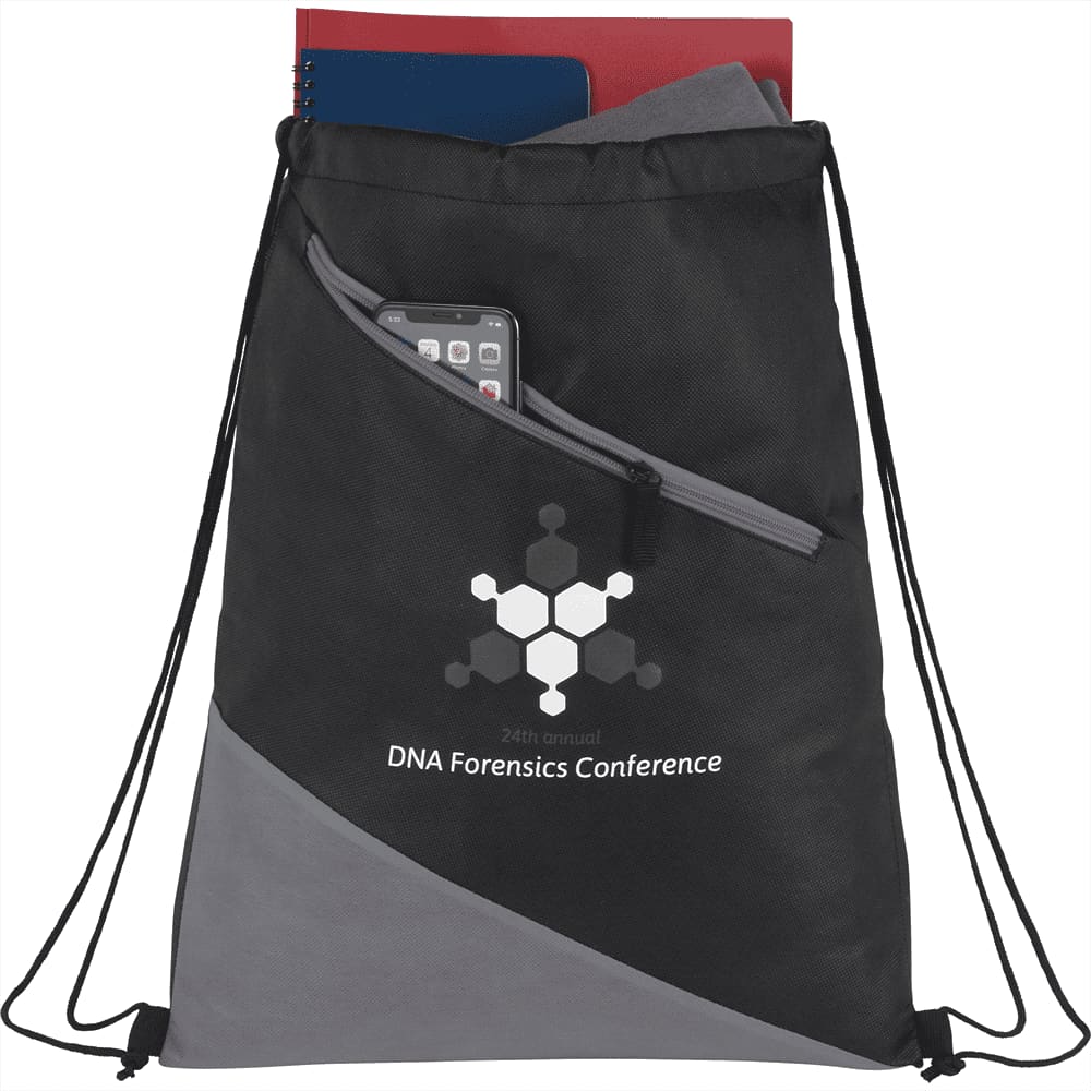 Slanted  Non-Woven Drawstring Bag
