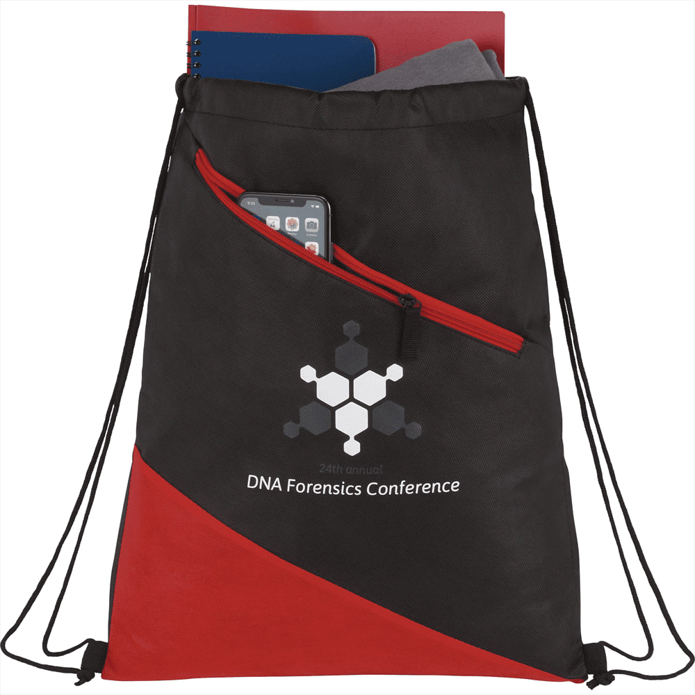Slanted  Non-Woven Drawstring Bag