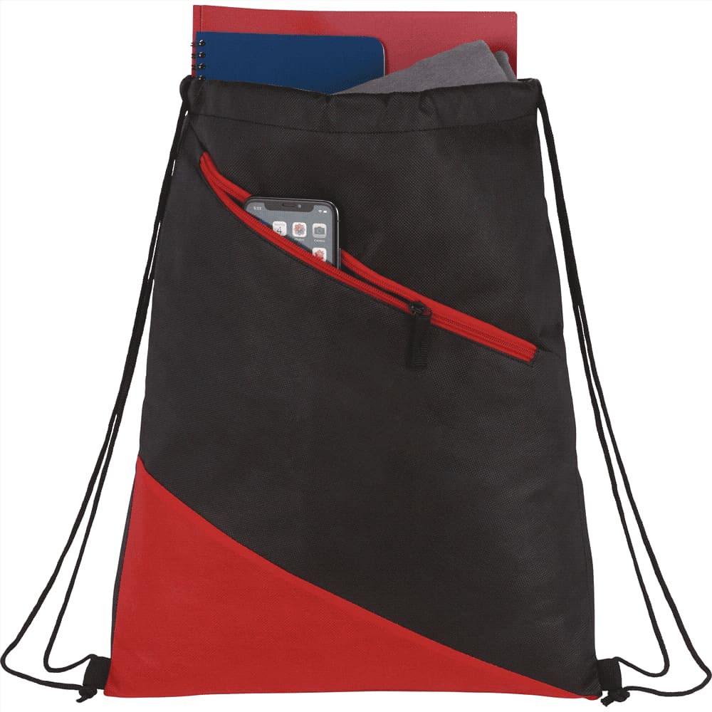 Slanted  Non-Woven Drawstring Bag