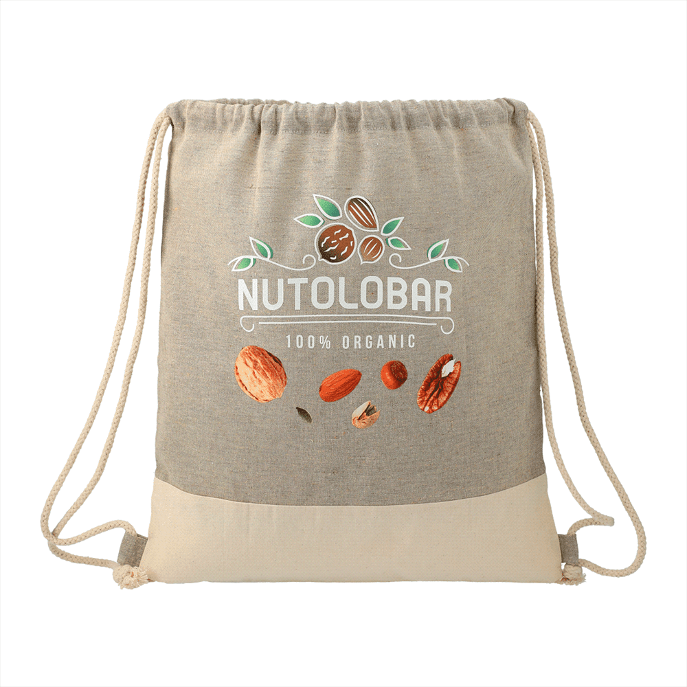 Split Recycled Cotton Drawstring Bag - 3005-73 Image 
