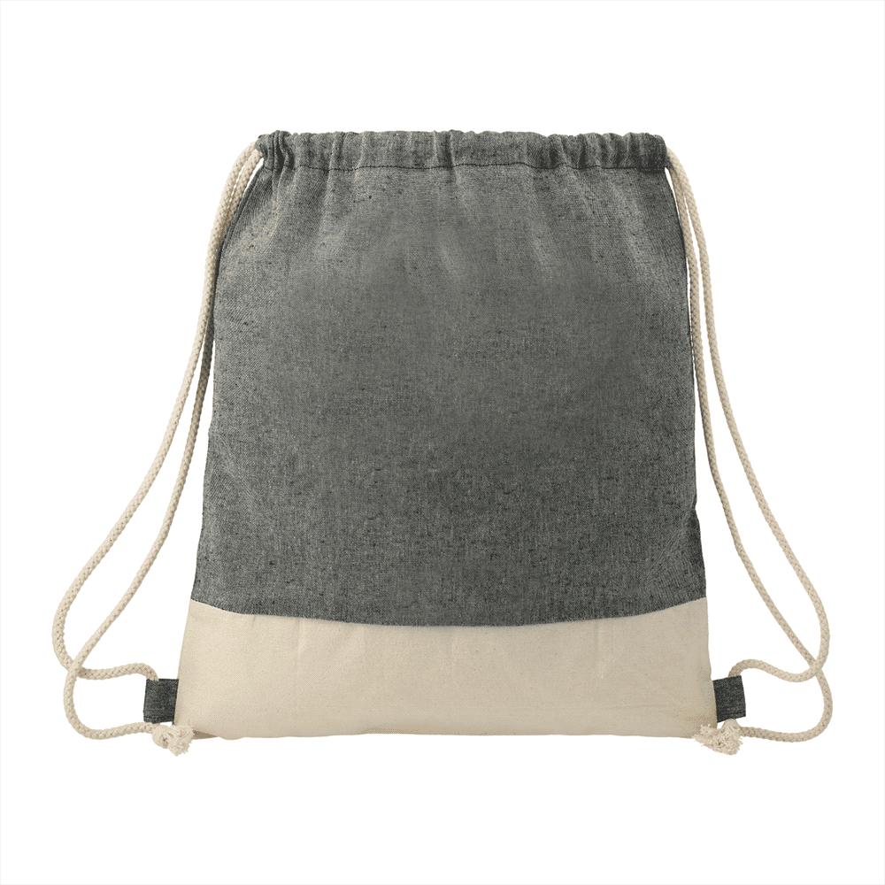 Split Recycled Cotton Drawstring Bag - 3005-73 Image 