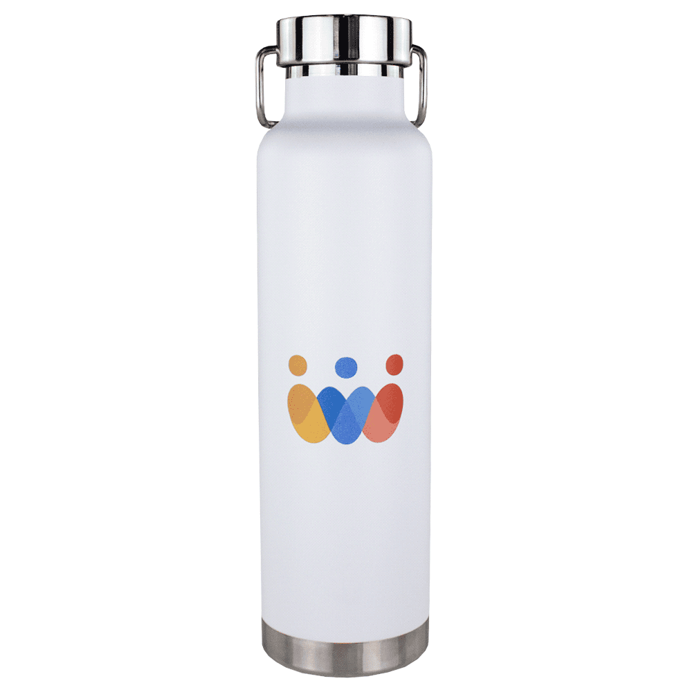 Thor Copper Vacuum Insulated Bottle with Digital Rotary Print - 650ml - 4075RT Image White