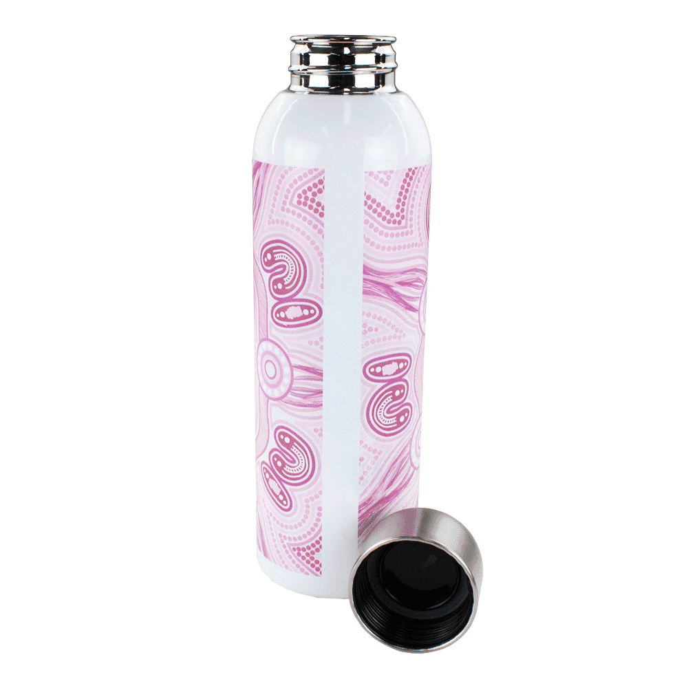 Guzzle Stainless Sports Bottle with Rotary Digital Print - 800ml - 4082RT Image White