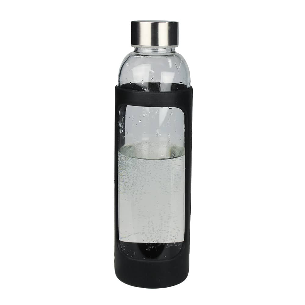 Sleeve Glass Drink Bottle With Stainless Steel Lid 4198 | 