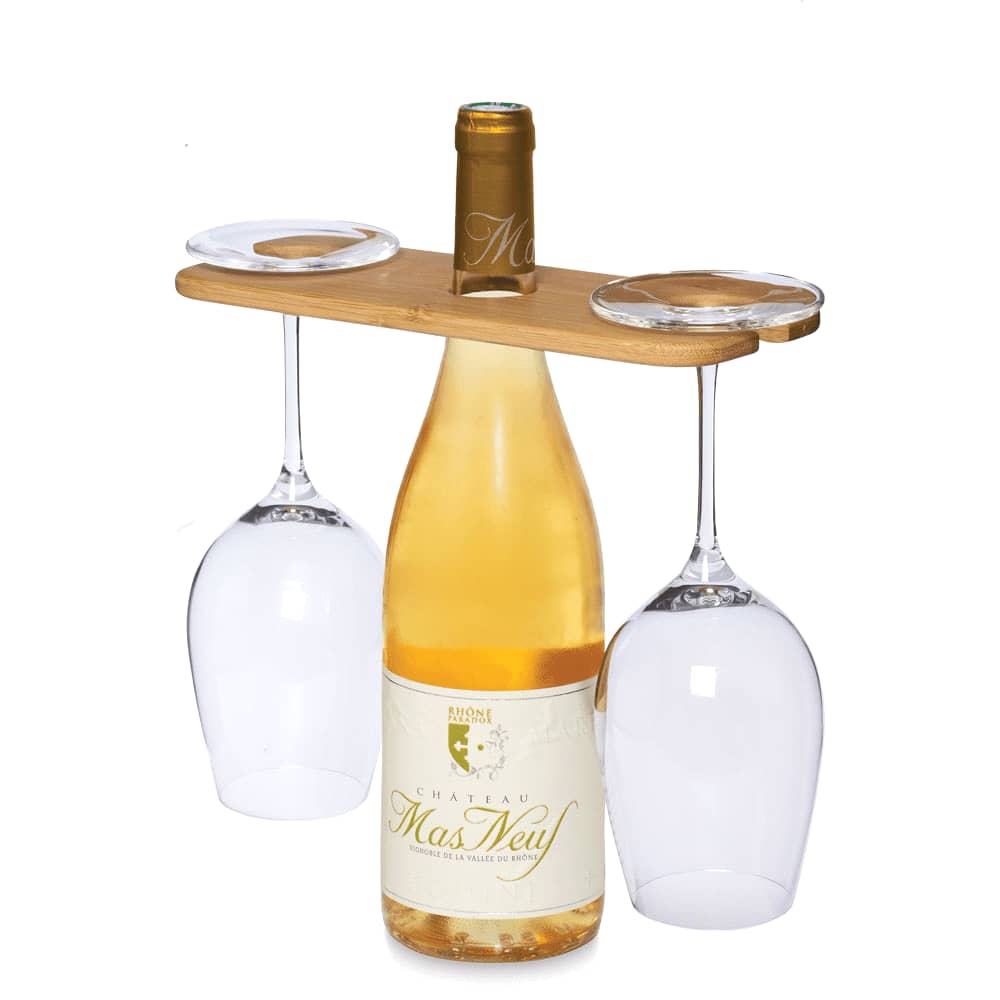 Wine Bottle Glass Carrier - 4282 Image Wood