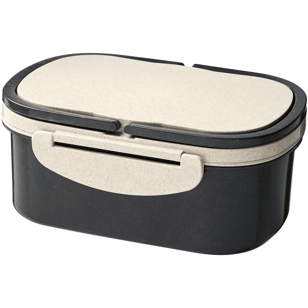 Plastic & Wheat Straw Lunch Box - 4285 Image Black
