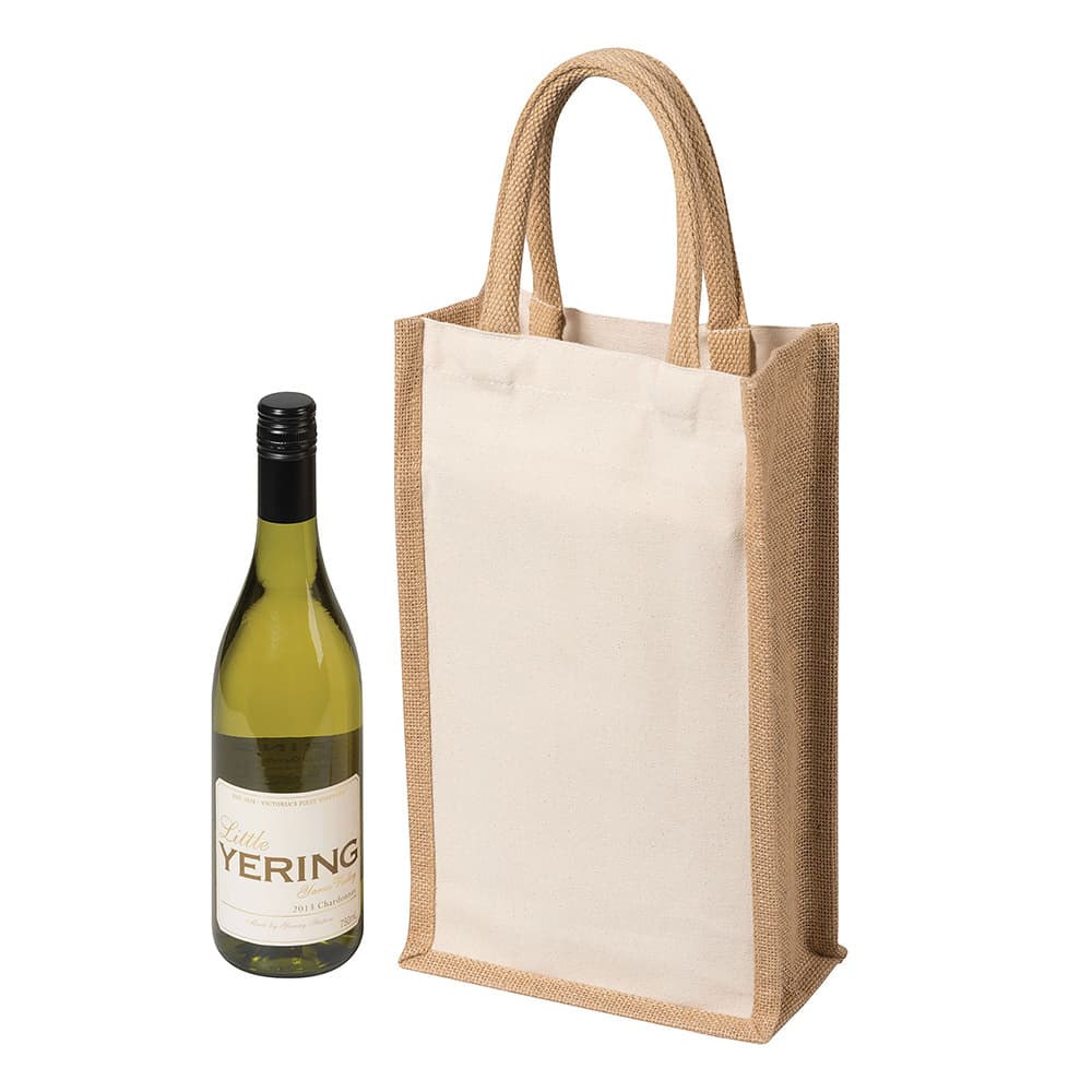Two Bottle Canvas Wine Carrier 8L - 5048 Image Natural