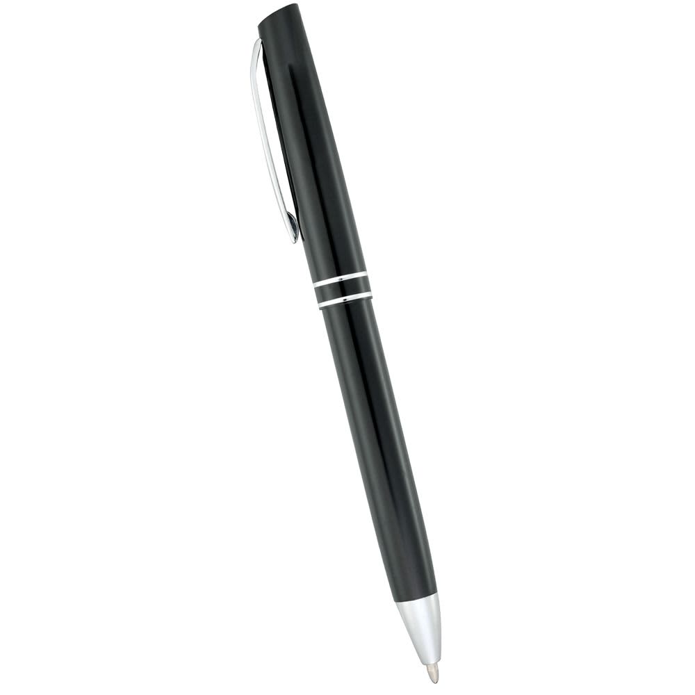 Hemingway Click Ballpoint Pen - 6003 Image Black with silver trim.