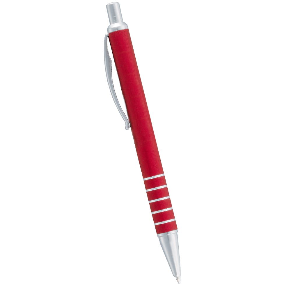 Kingston Click Ballpoint Pen - 628 Image Red with Silver Trim.