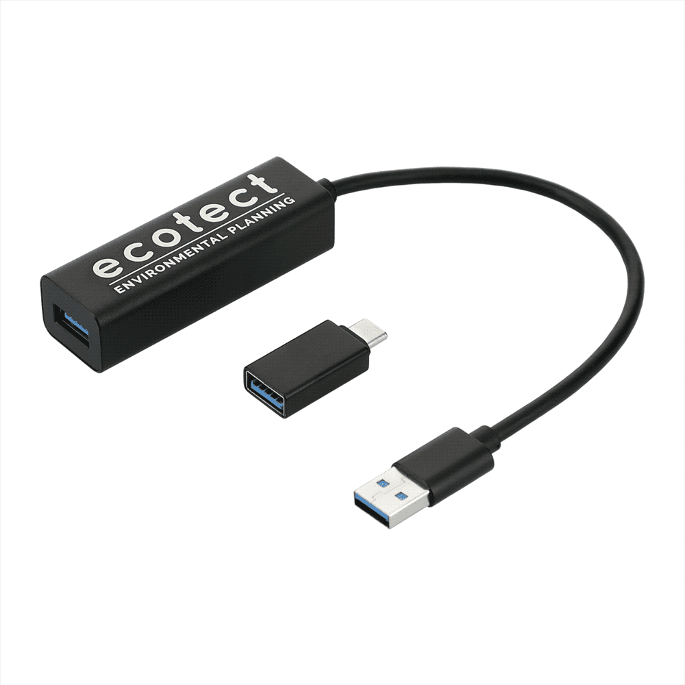 Aluminum 4-Port USB 3.0 Hub with Type C Adapter