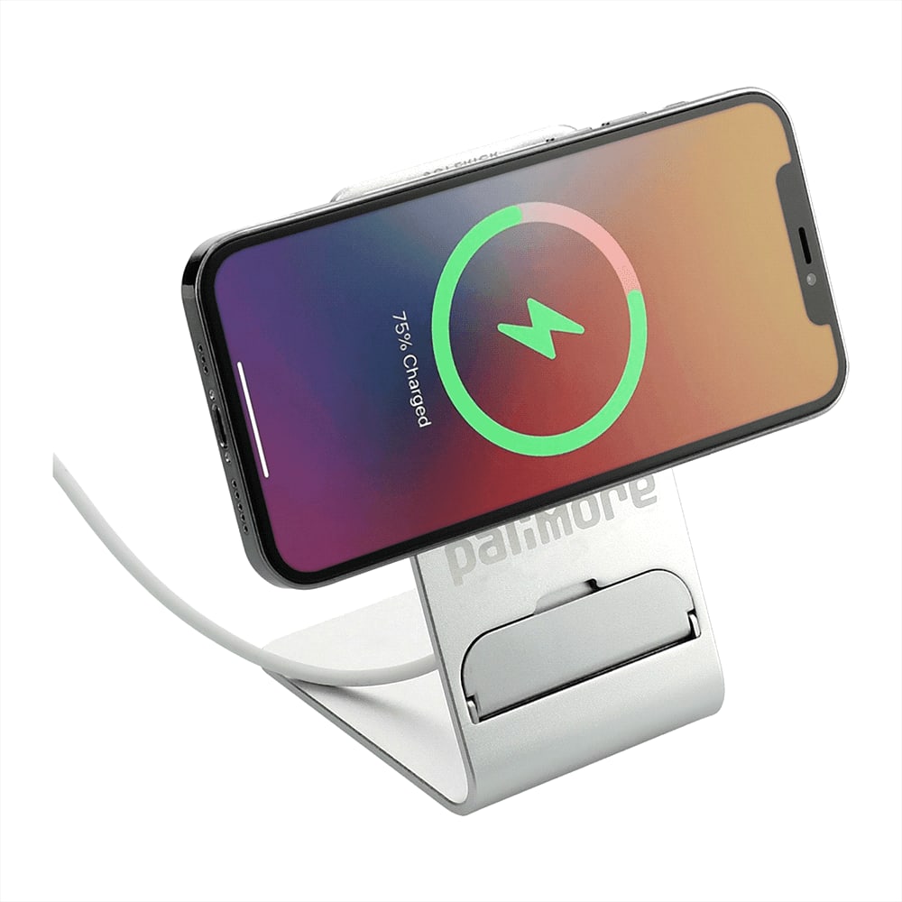 Solekick™MagClick® Fast Wireless Charging Stand - 7767 Image Silver