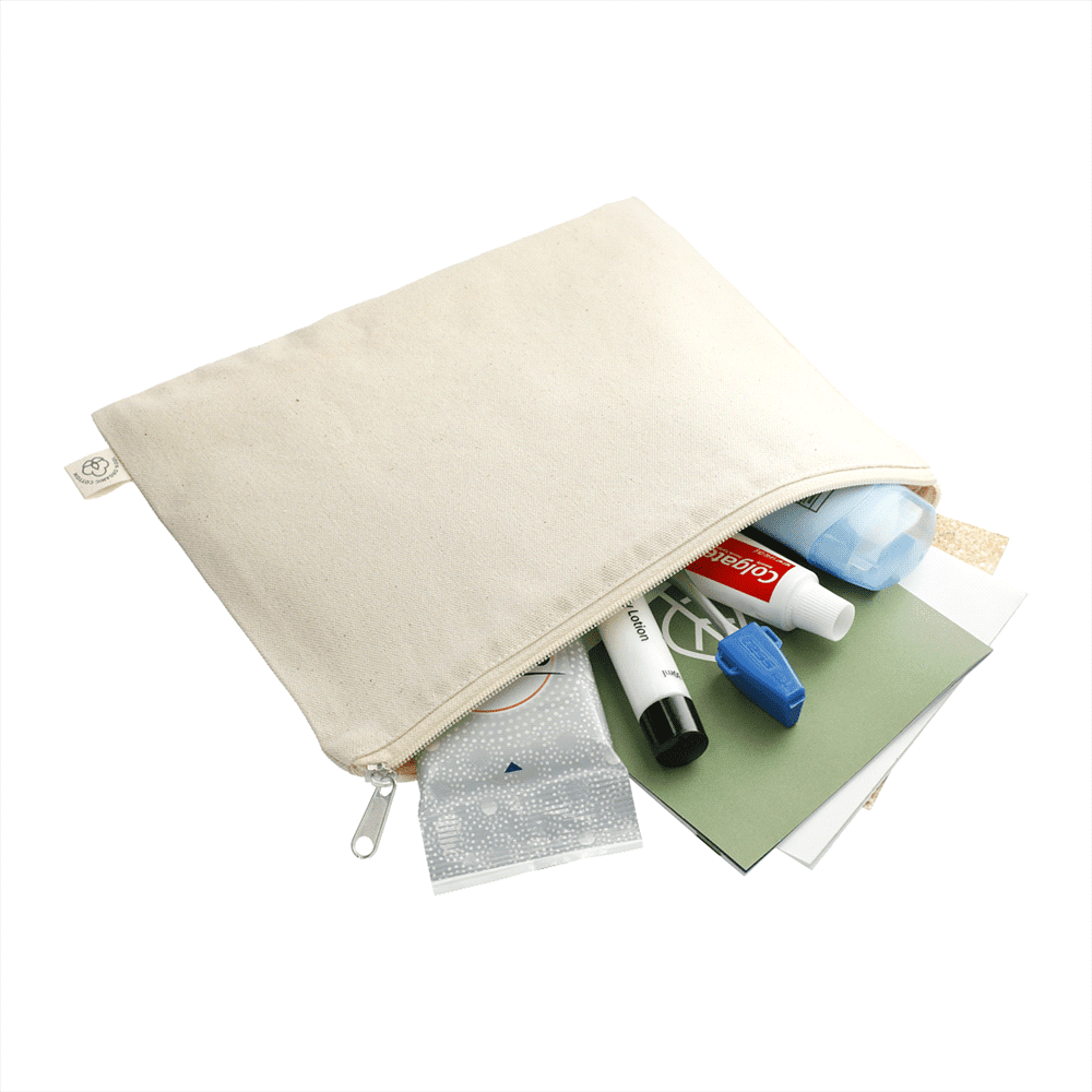 Organic Cotton Flat Travel Pouch