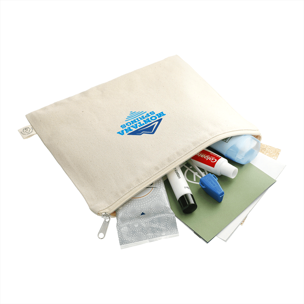 Organic Cotton Flat Travel Pouch