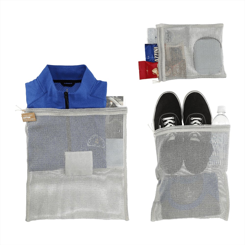 Alternative view of Recycled Cotton Mesh Cinch Pouch Set
