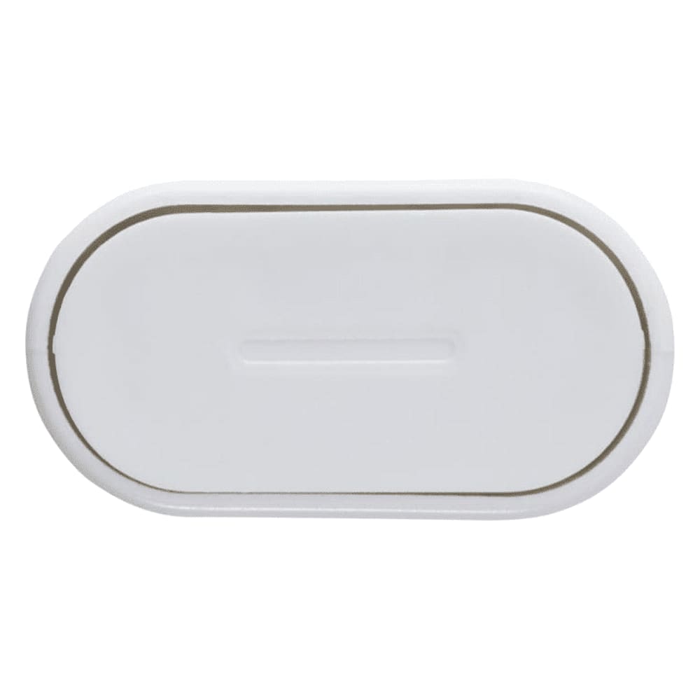 A modular charging cable in white with a sleek, rounded design and an embedded logo.
