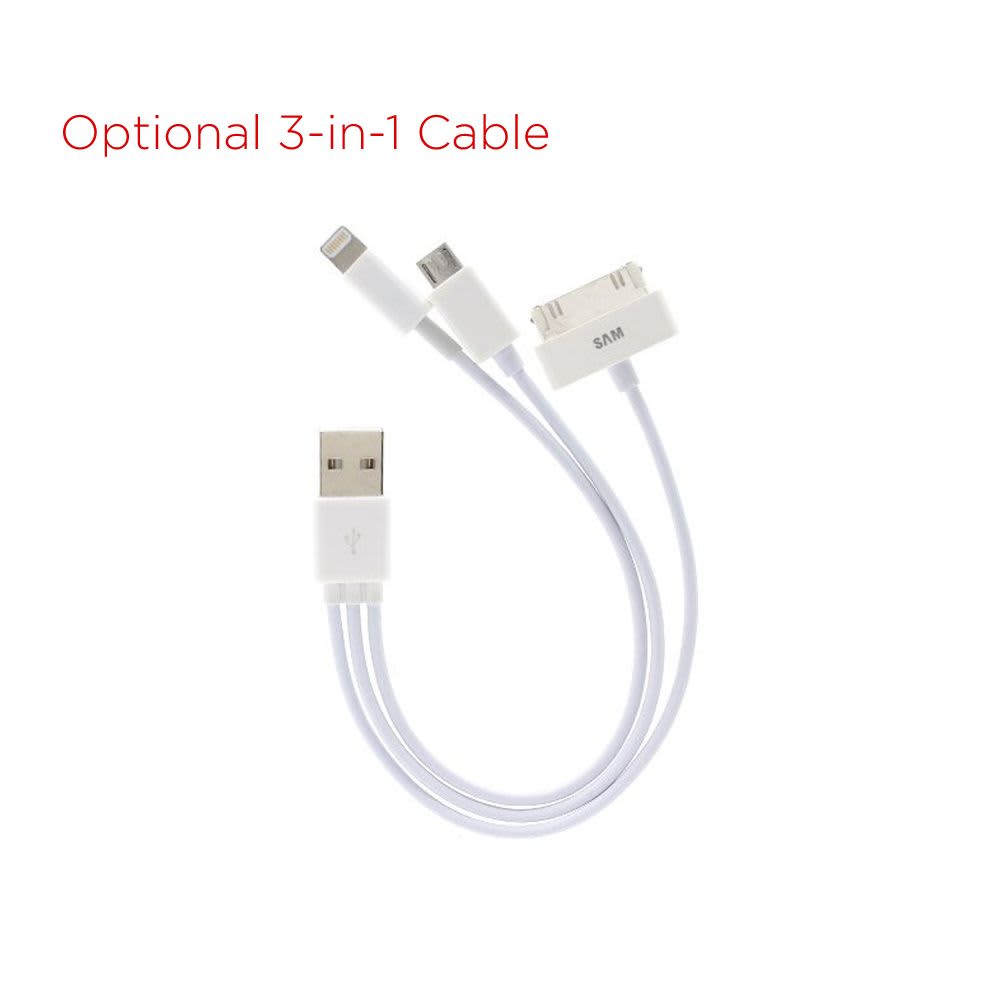 3-in-1 Cable for Power Banks - 7703 Image White
